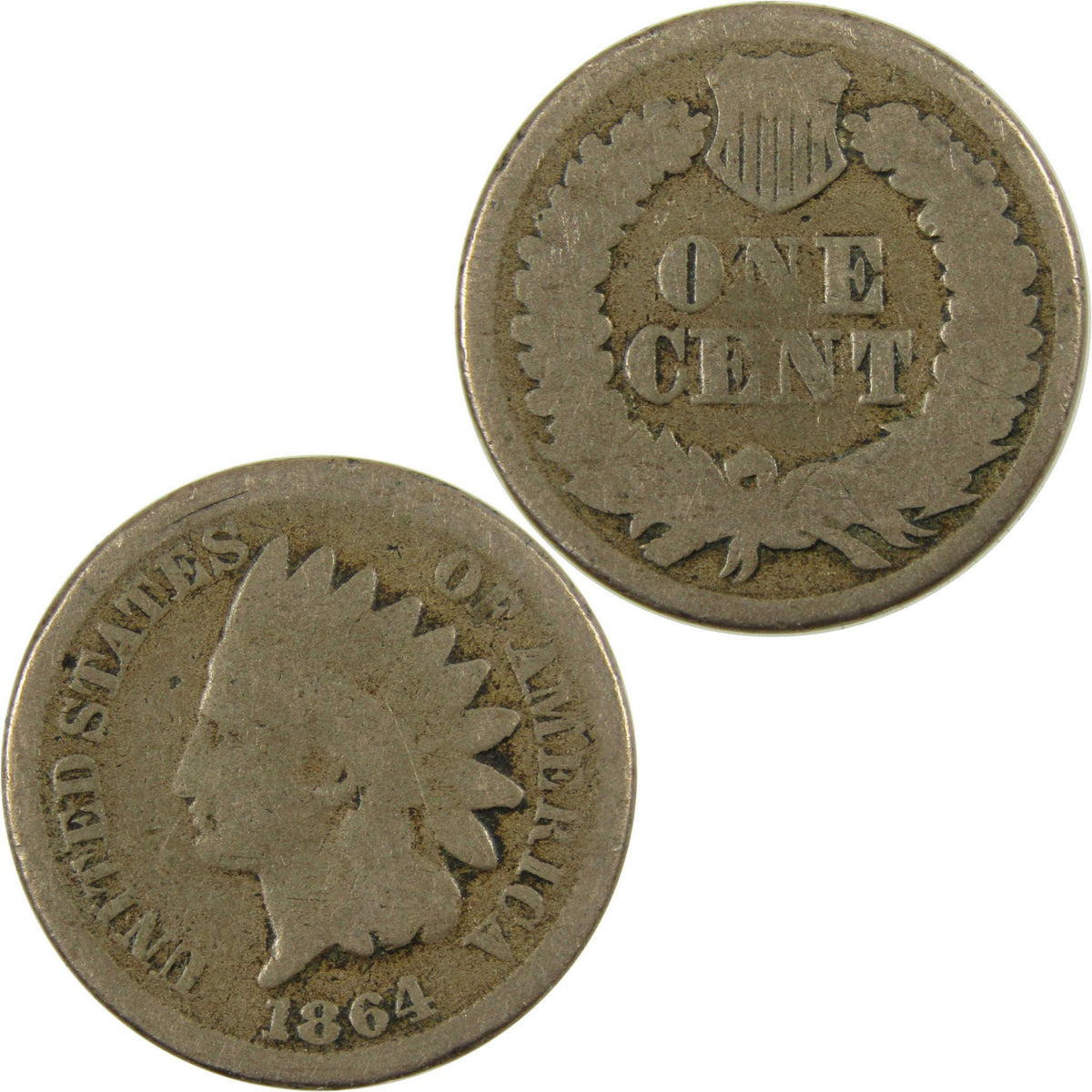1864 Indian Head Copper-Nickel Cent AG About Good Penny SKU:CP1116