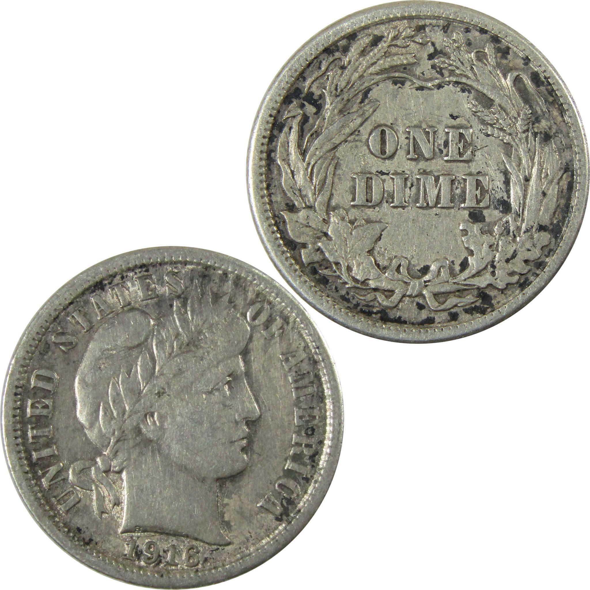 1916 Barber Silver Dime XF EF Extremely Fine Details SKU:CP1026