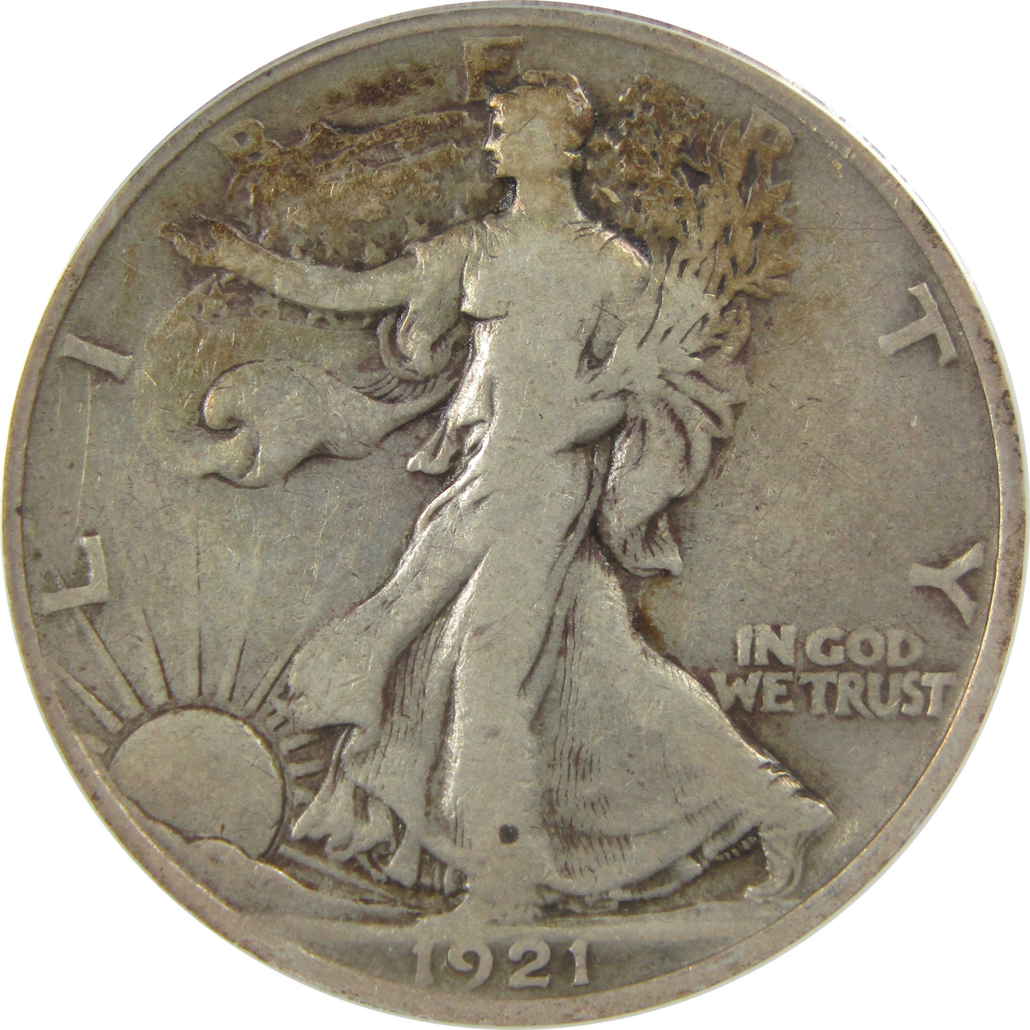 1921 Liberty Walking Half Dollar F 12 Details ANACS Silver SKU:I22346