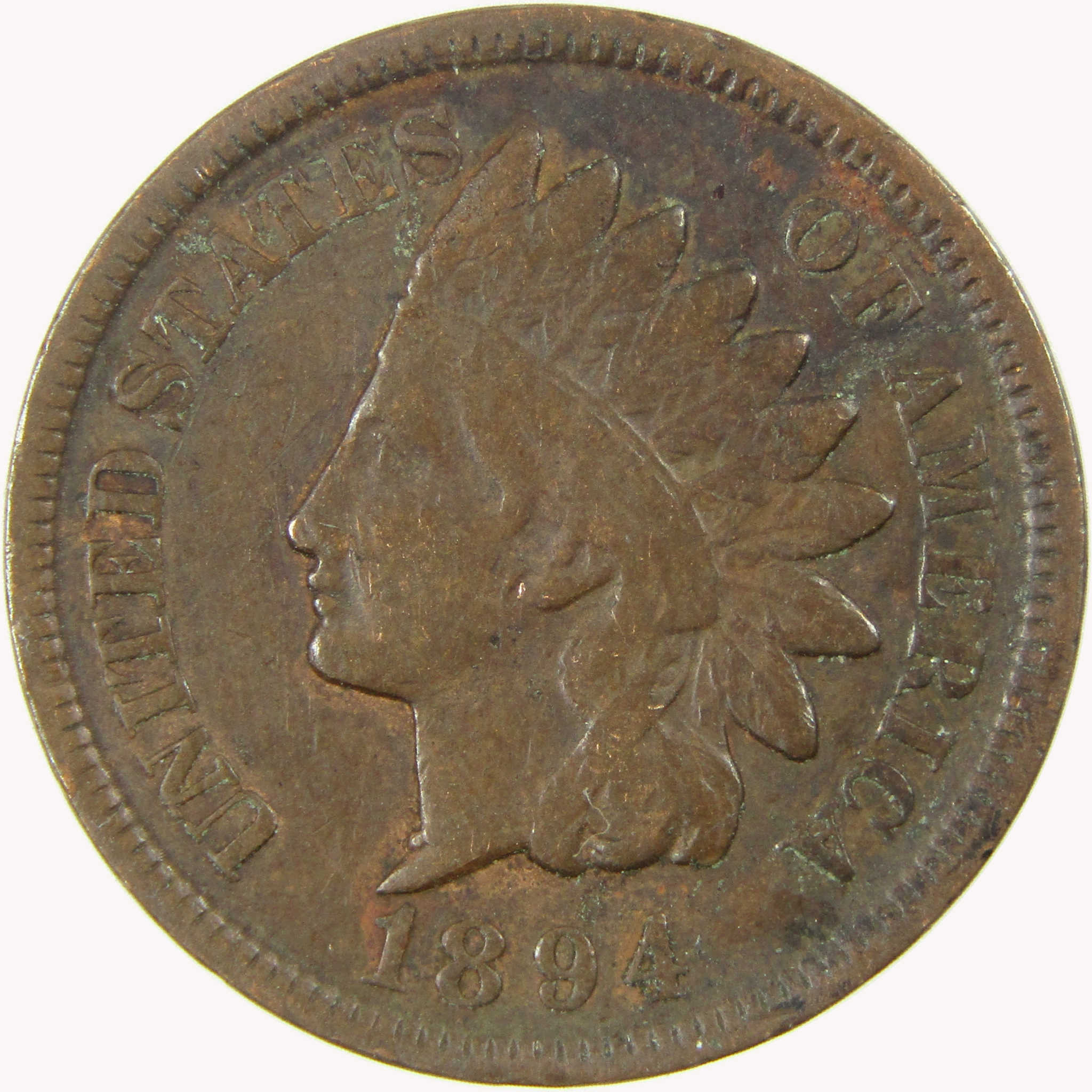 1894 Indian Head Cent F Fine Penny Collectible SKU:I26603
