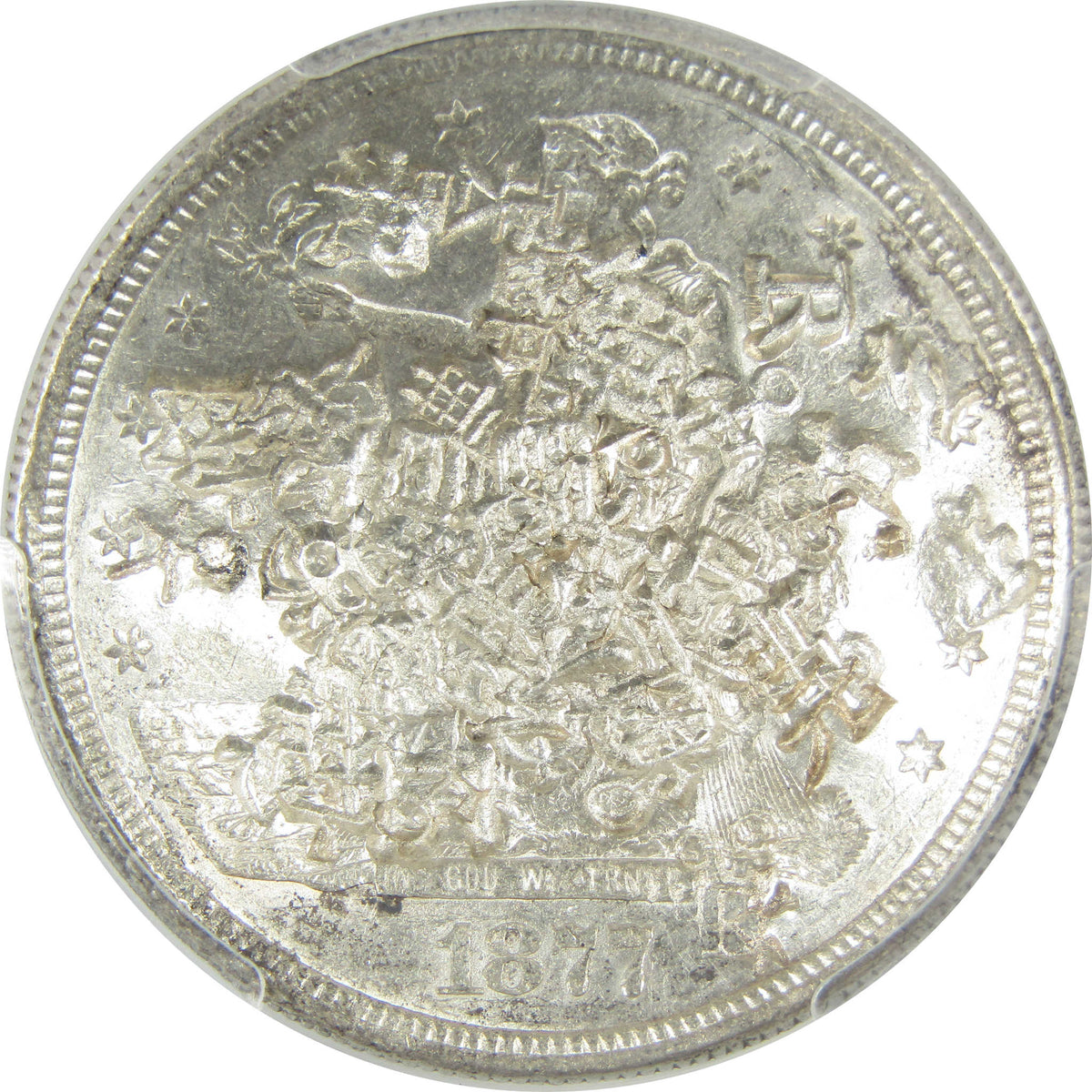 1877 S Trade Silver Dollar Genuine PCGS $1 Coin Chopmarked SKU:I24620