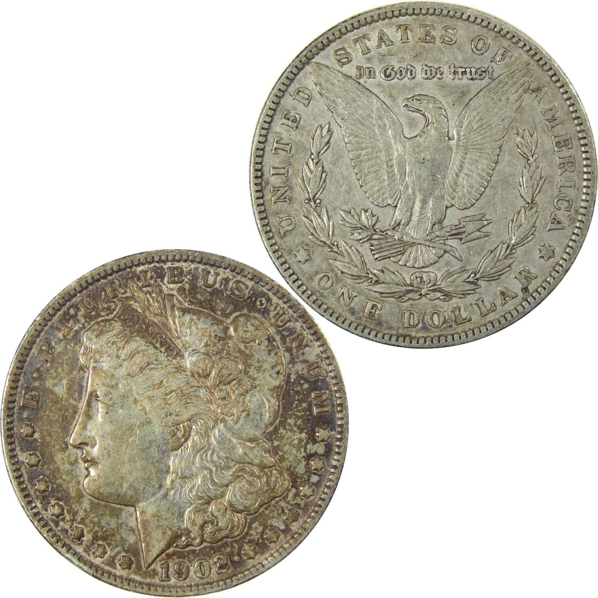 1902 Morgan Silver Dollar XF EF Extremely Fine $1 Coin Toned SKU:CP669