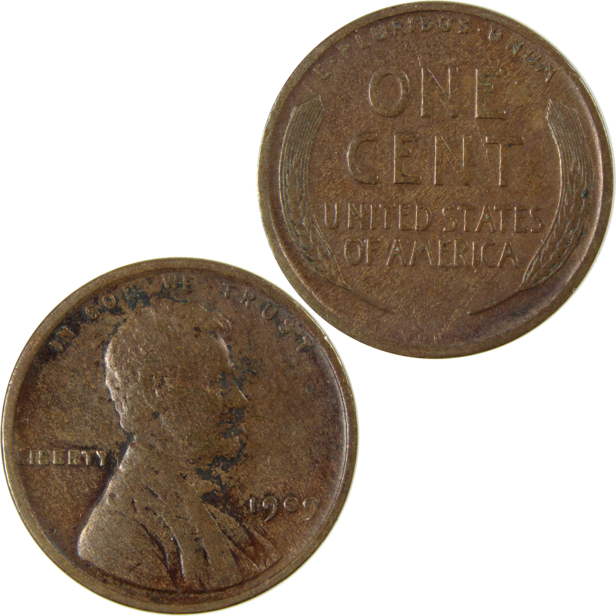 1909 VDB Lincoln Wheat Cent VG Very Good Details Penny SKU:I26316