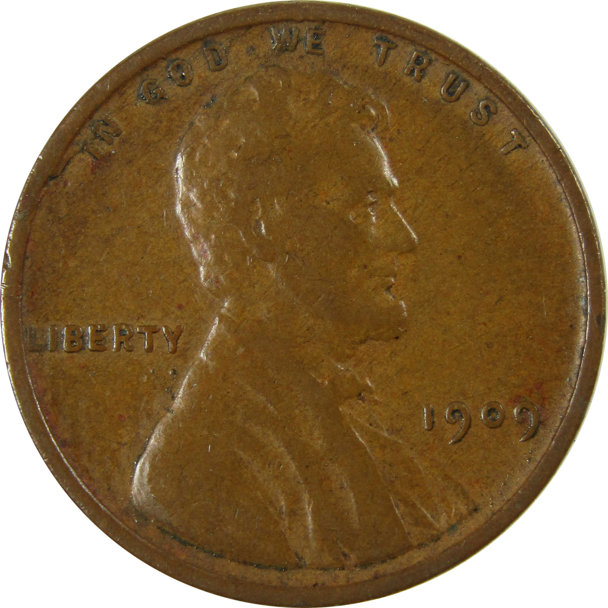 1909 Lincoln Wheat Cent F Fine Penny 1c Coin Collectible SKU:I26337
