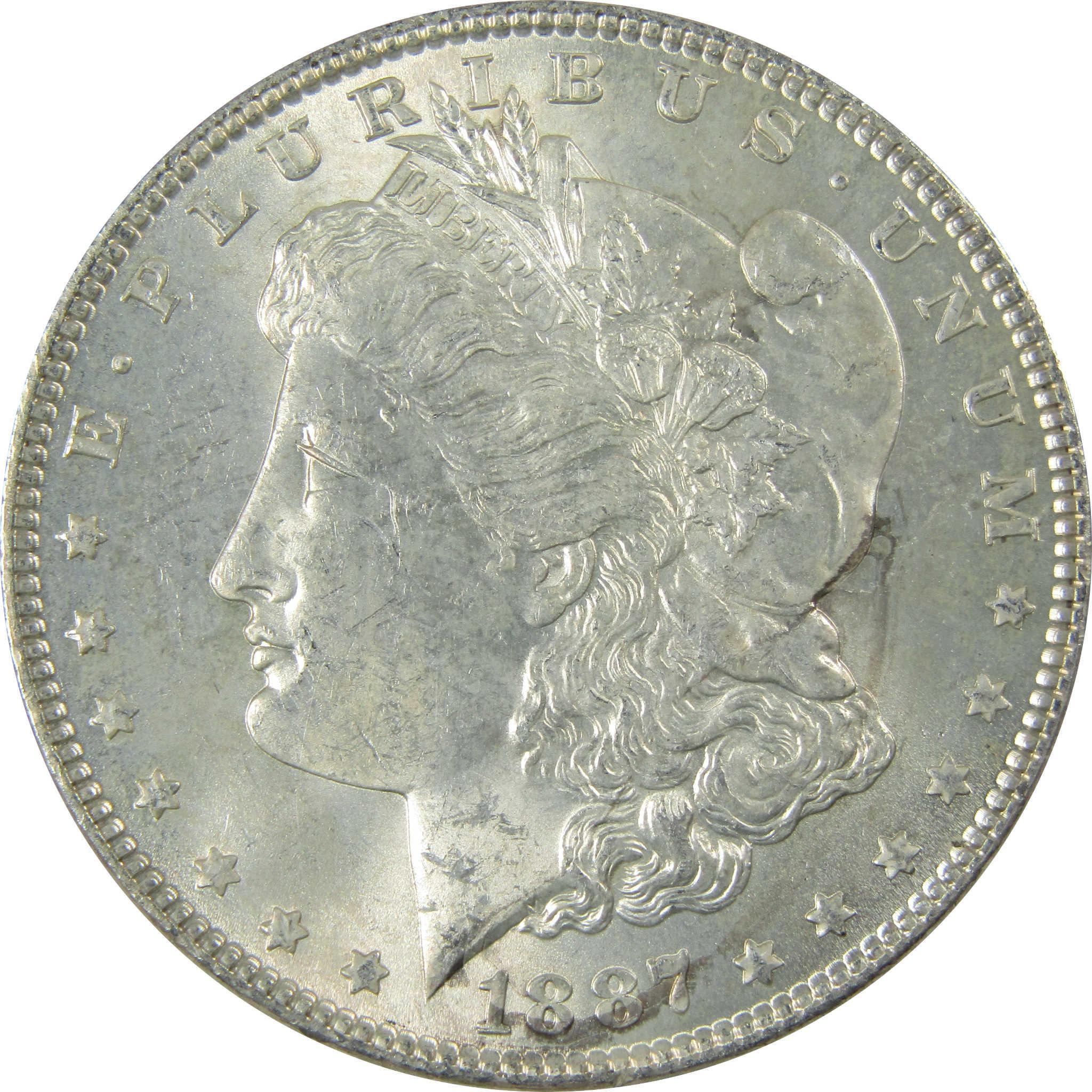 1887 Morgan Silver Dollar Uncirculated Mint State $1 Coin SKU:CP673 - Morgan coin - Morgan silver dollar - Morgan silver dollar for sale - Profile Coins & Collectibles
