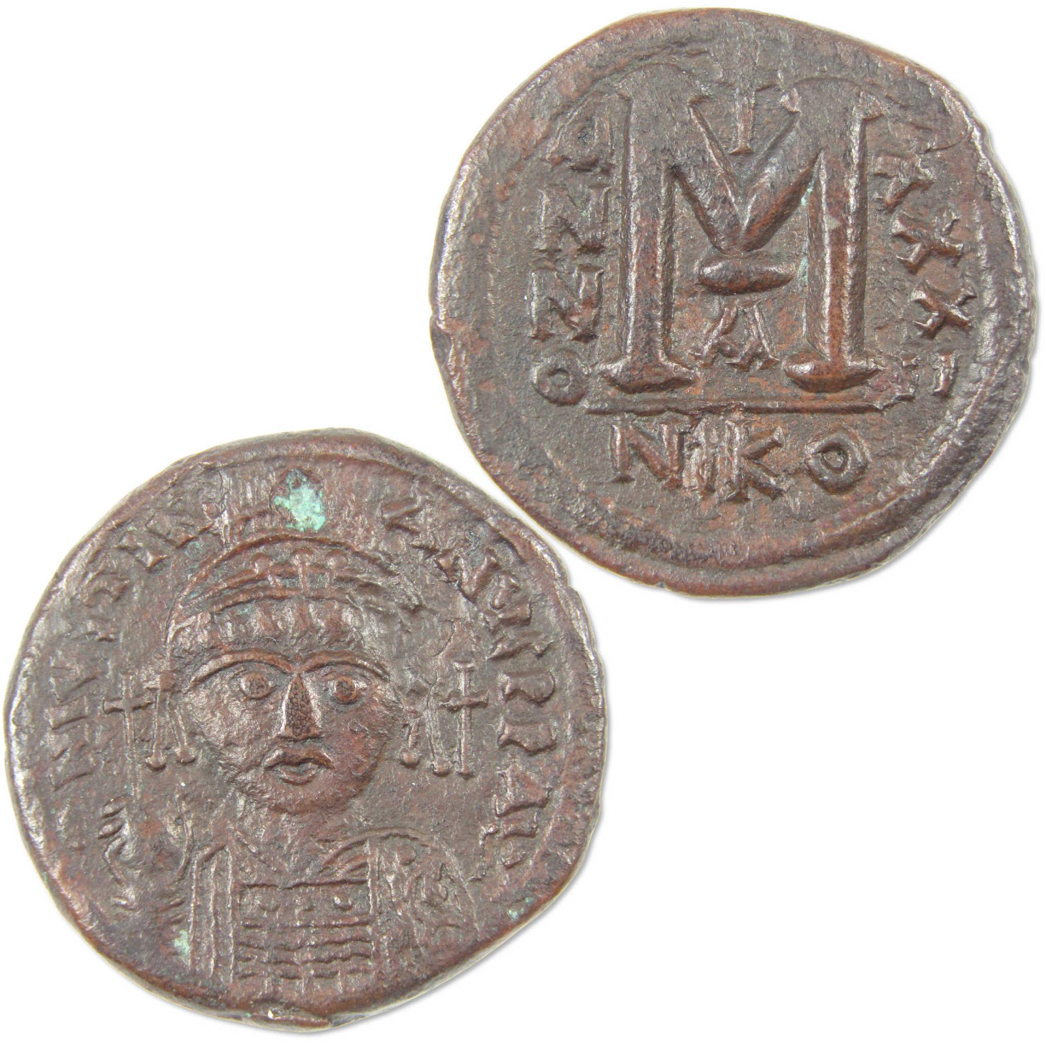 527-565 AD Justinian I Byzantine Empire Follis VF Ancient Coin
