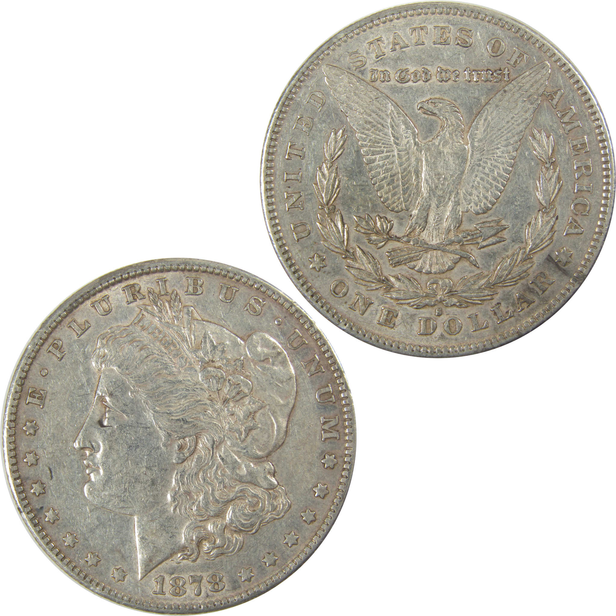 1878 S Morgan Dollar XF EF Extremely Fine Silver $1 Coin SKU:I19955 - Morgan coin - Morgan silver dollar - Morgan silver dollar for sale - Profile Coins & Collectibles