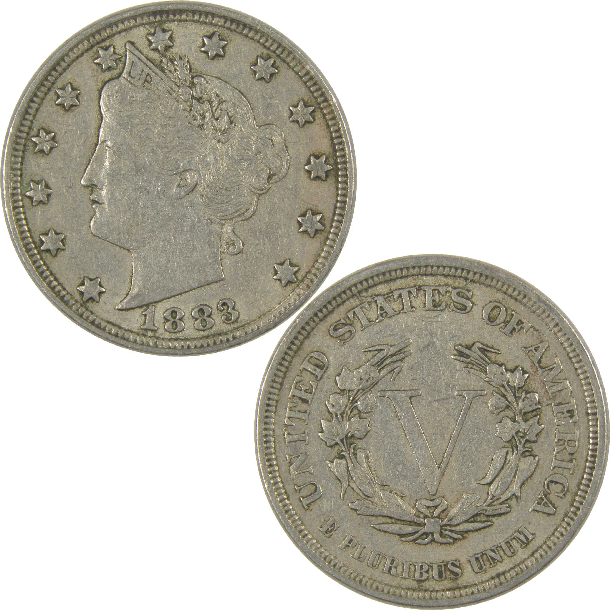 1883 No Cents Liberty Head V Nickel XF EF Extremely Fine 5c Coin