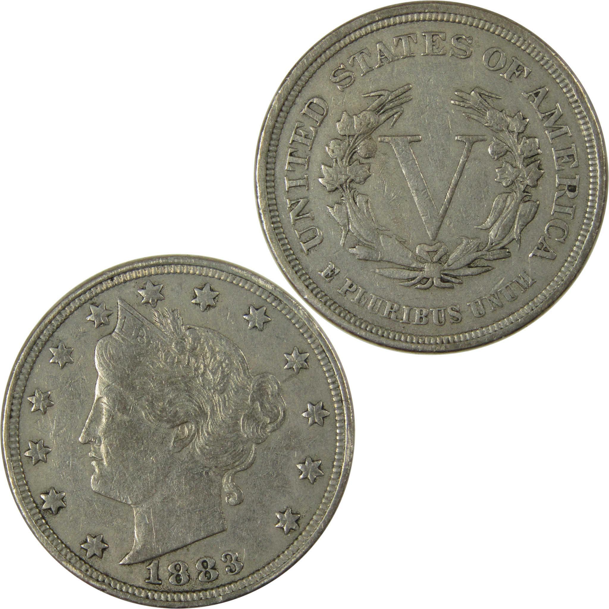 1883 No Cents Liberty Head V Nickel VF Very Fine 5c Coin SKU:I26511