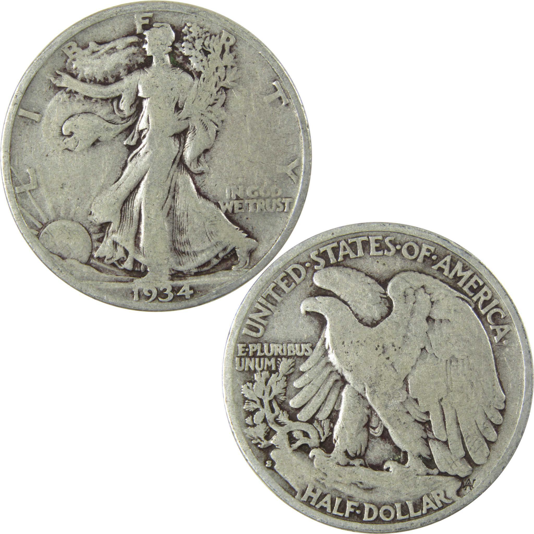 1934 S Liberty Walking Silver Half Dollar VG Very Good SKU:CP521