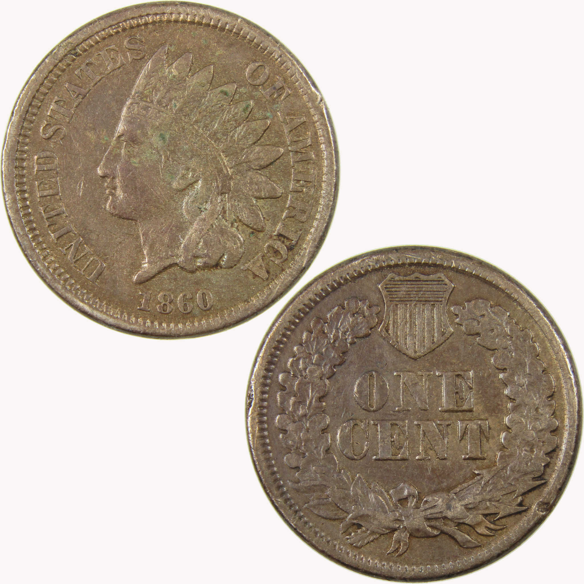 1860 Indian Head Cent VF Very Fine Details Penny 1c Coin SKU:CP1069
