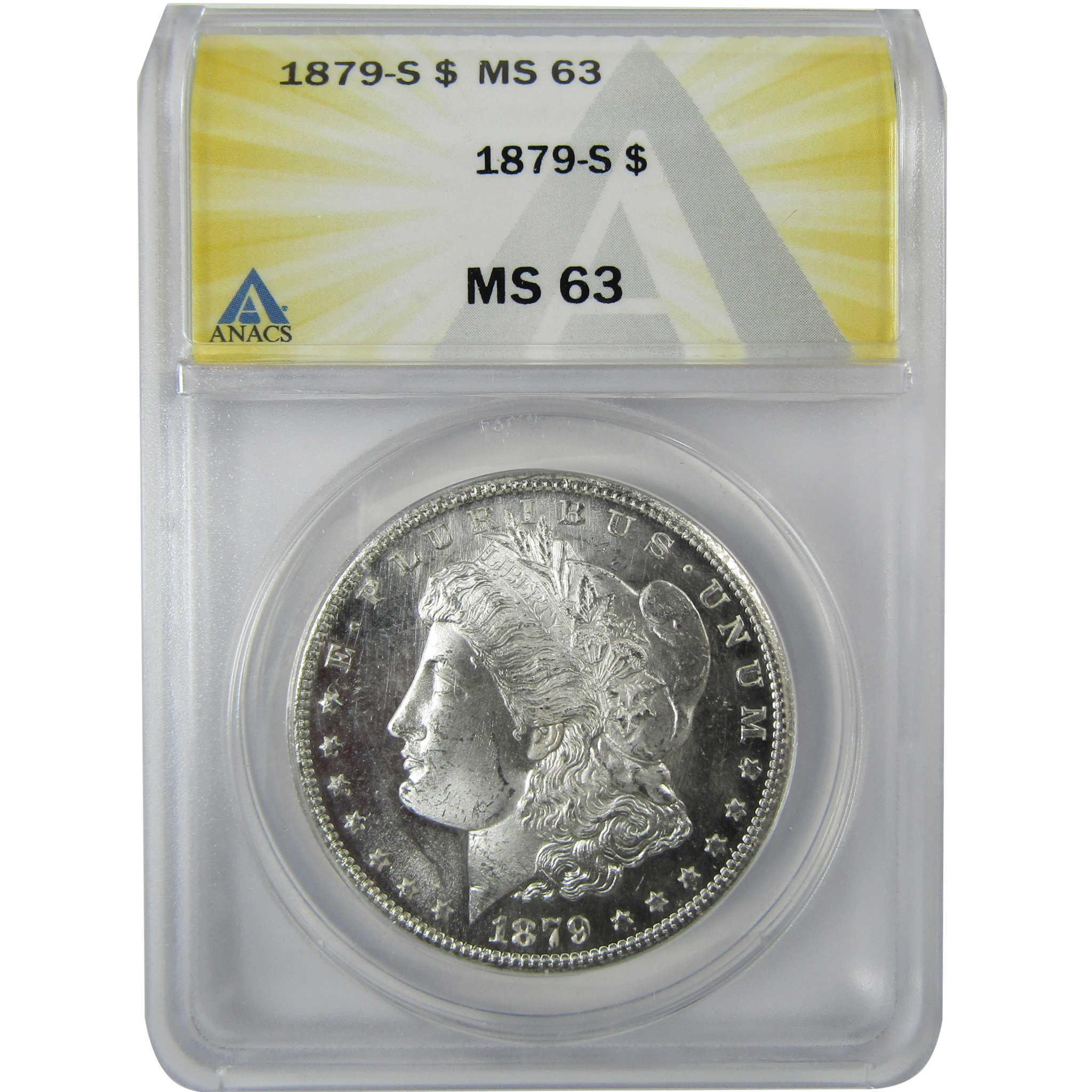 1879 S Rev 79 Morgan Silver Dollar MS 63 ANACS Uncirculated SKU:CP610 - Morgan coin - Morgan silver dollar - Morgan silver dollar for sale - Profile Coins & Collectibles