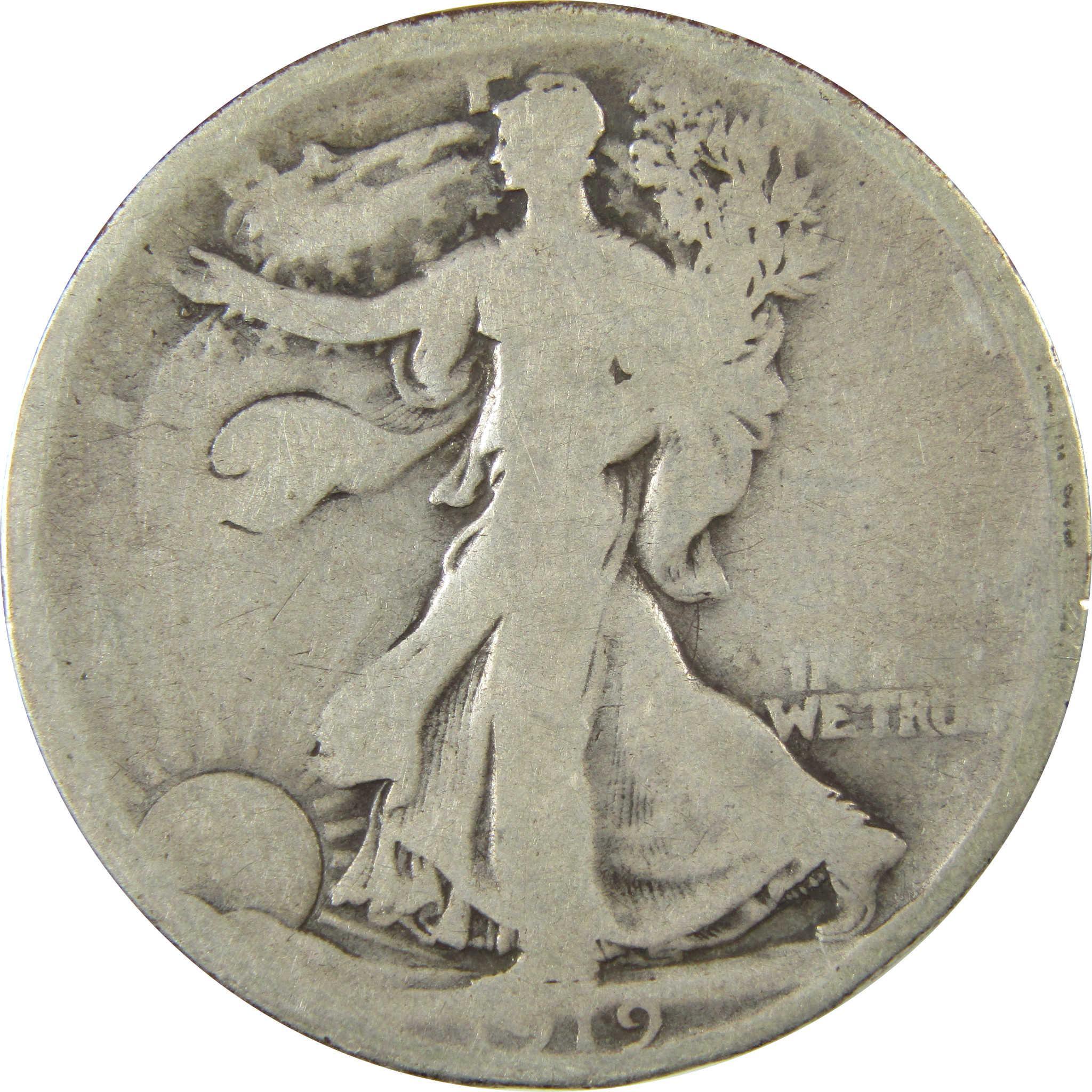 1919 D Liberty Walking Silver Half Dollar G Good SKU:CP1438