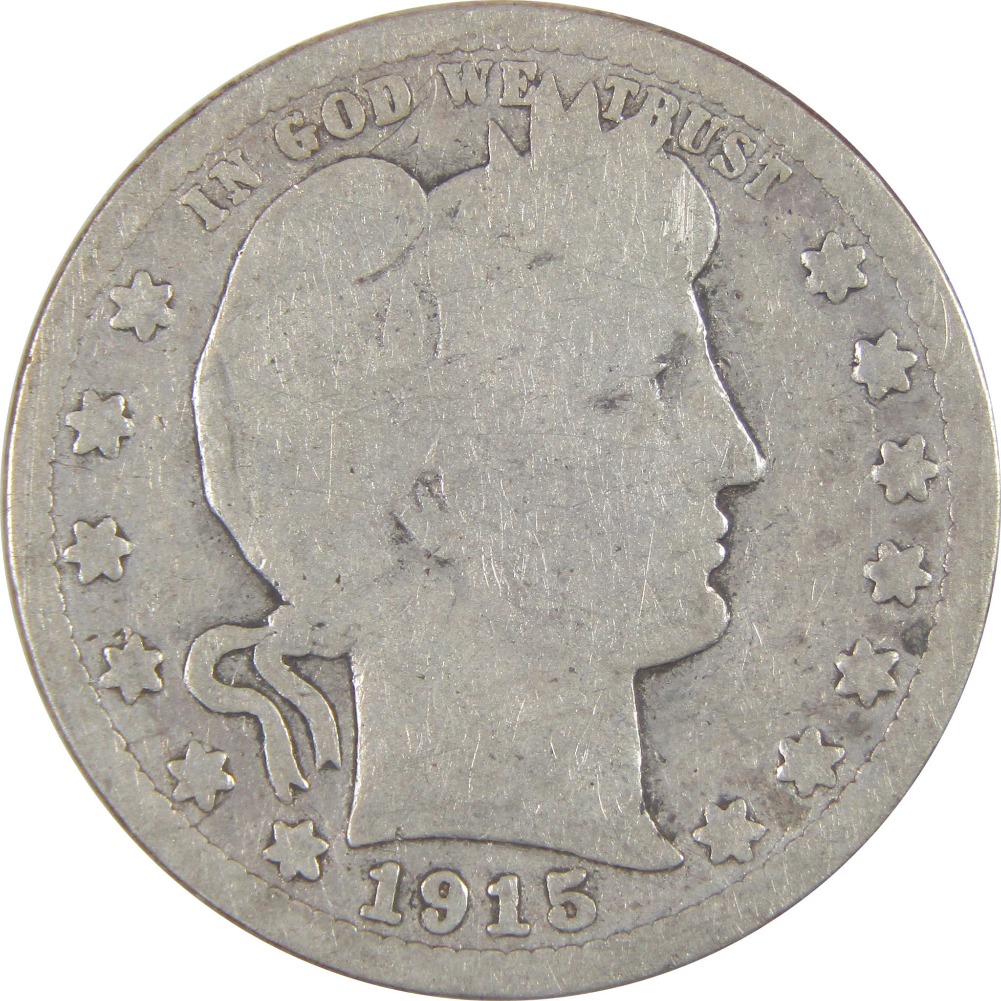 1915 S Barber Quarter AG About Good Silver 25c Coin SKU:I17710
