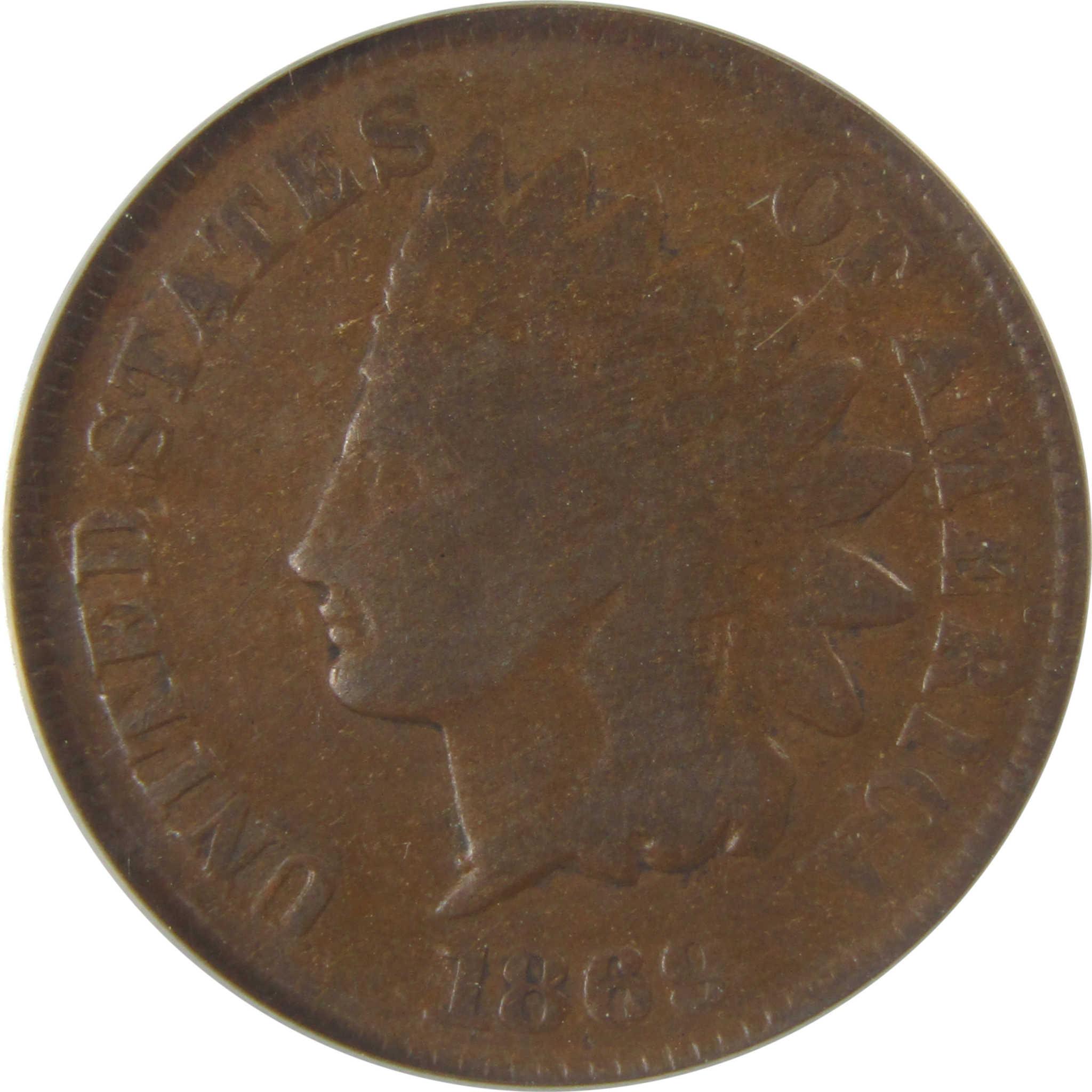 1869 Indian Head Cent G 6 ANACS Penny 1c Coin SKU:I24906