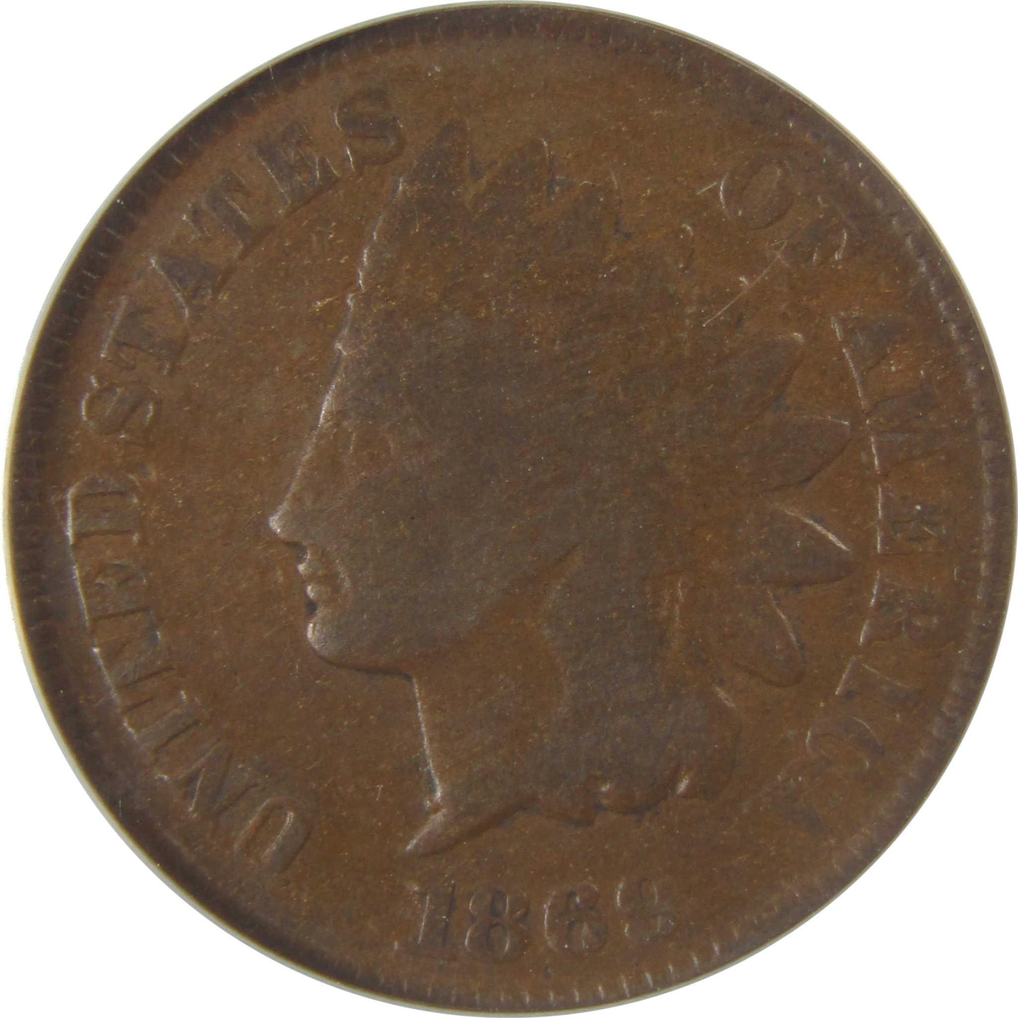 1869 Indian Head Cent G 6 ANACS Penny 1c Coin SKU:I24906