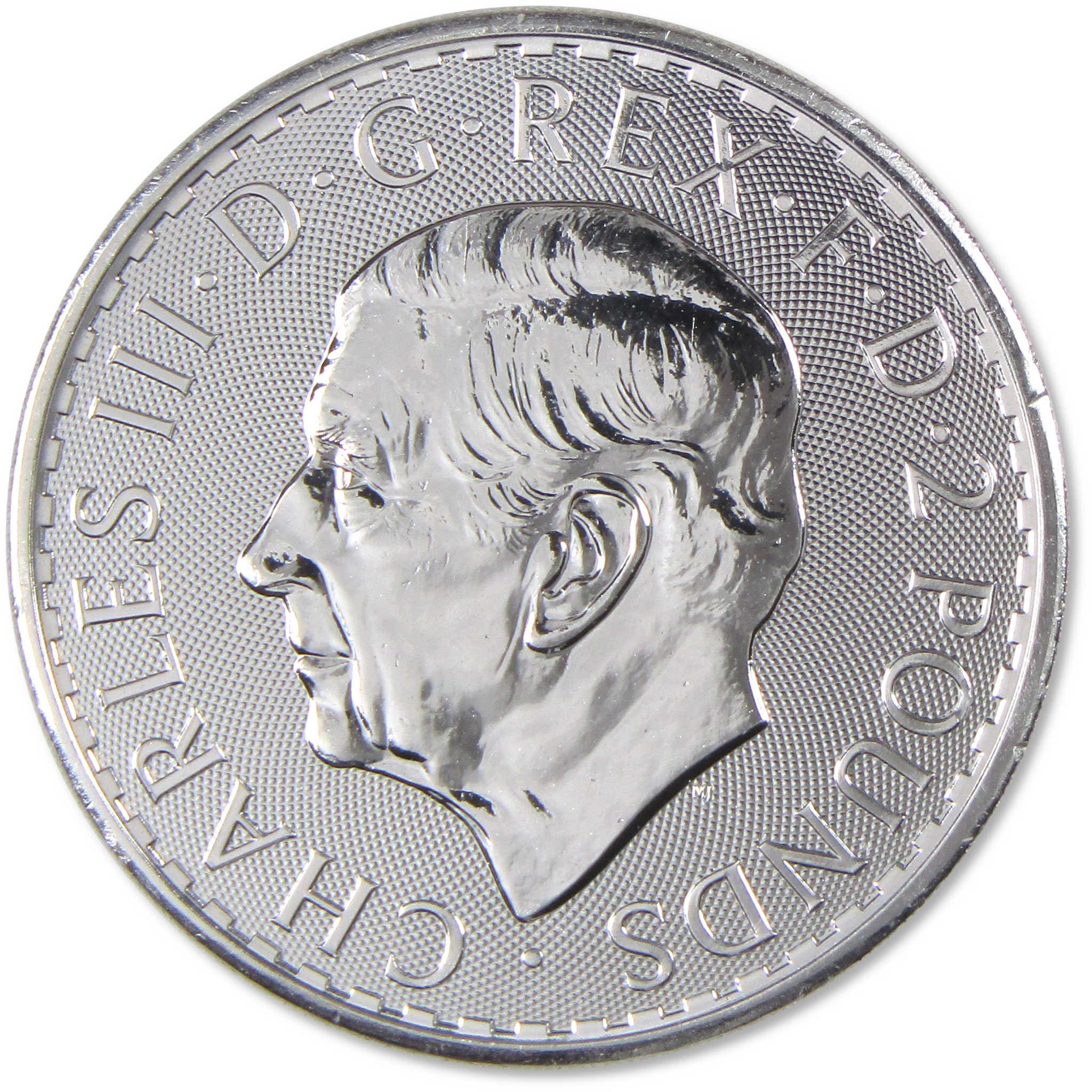 2024 UK Britannia BU Brilliant Uncirculated 1 oz .999 Silver £2 Coin