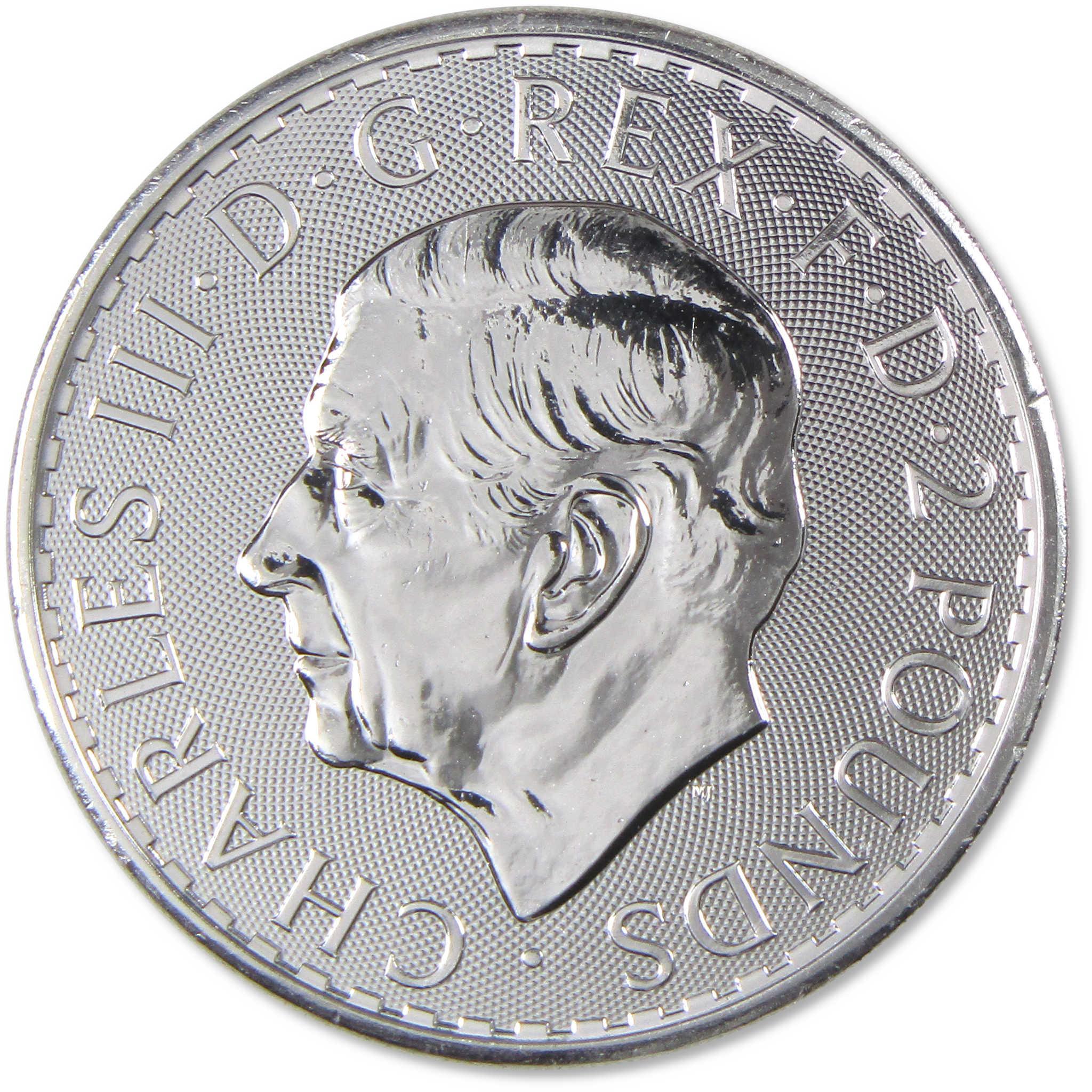 2024 UK Britannia BU Brilliant Uncirculated 1 oz .999 Silver £2 Coin