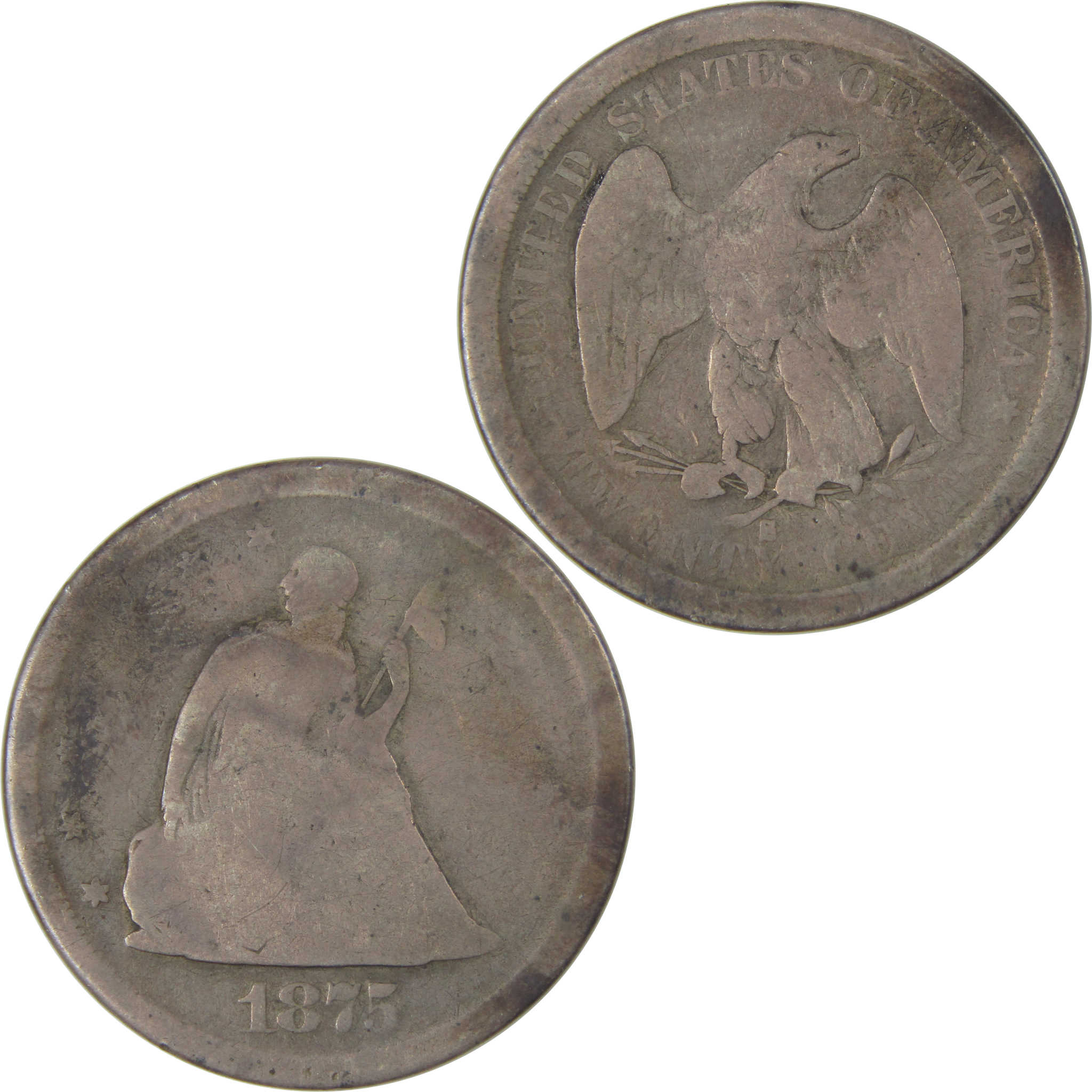 1875 S Seated Liberty Twenty Cent Piece G Good Silver SKU:I22784