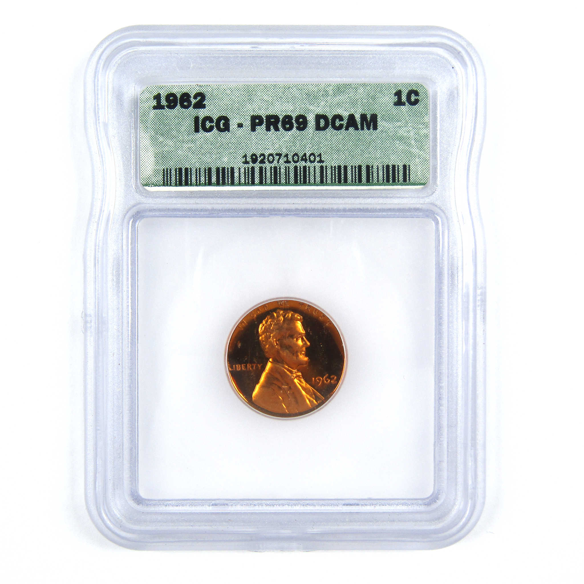 1962 Lincoln Memorial Cent PR 69 DCAM ICG Penny 1c Proof SKU:CPC7457