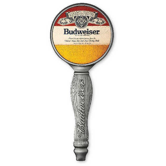 Budweiser Classic White Brass Tap Handle Bar Collectible