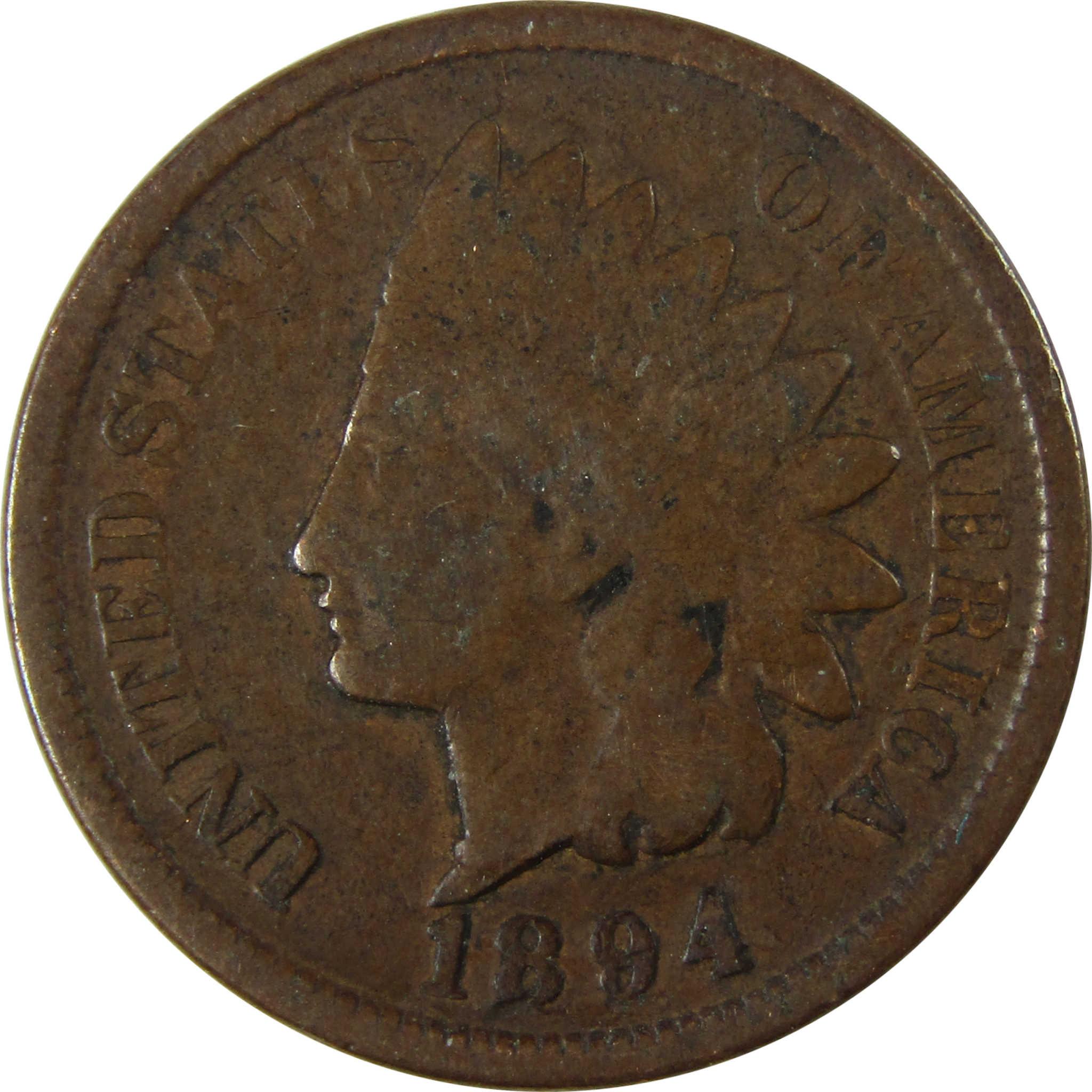 1894 Indian Head Cent G Good Penny 1c Coin Collectible SKU:I26558