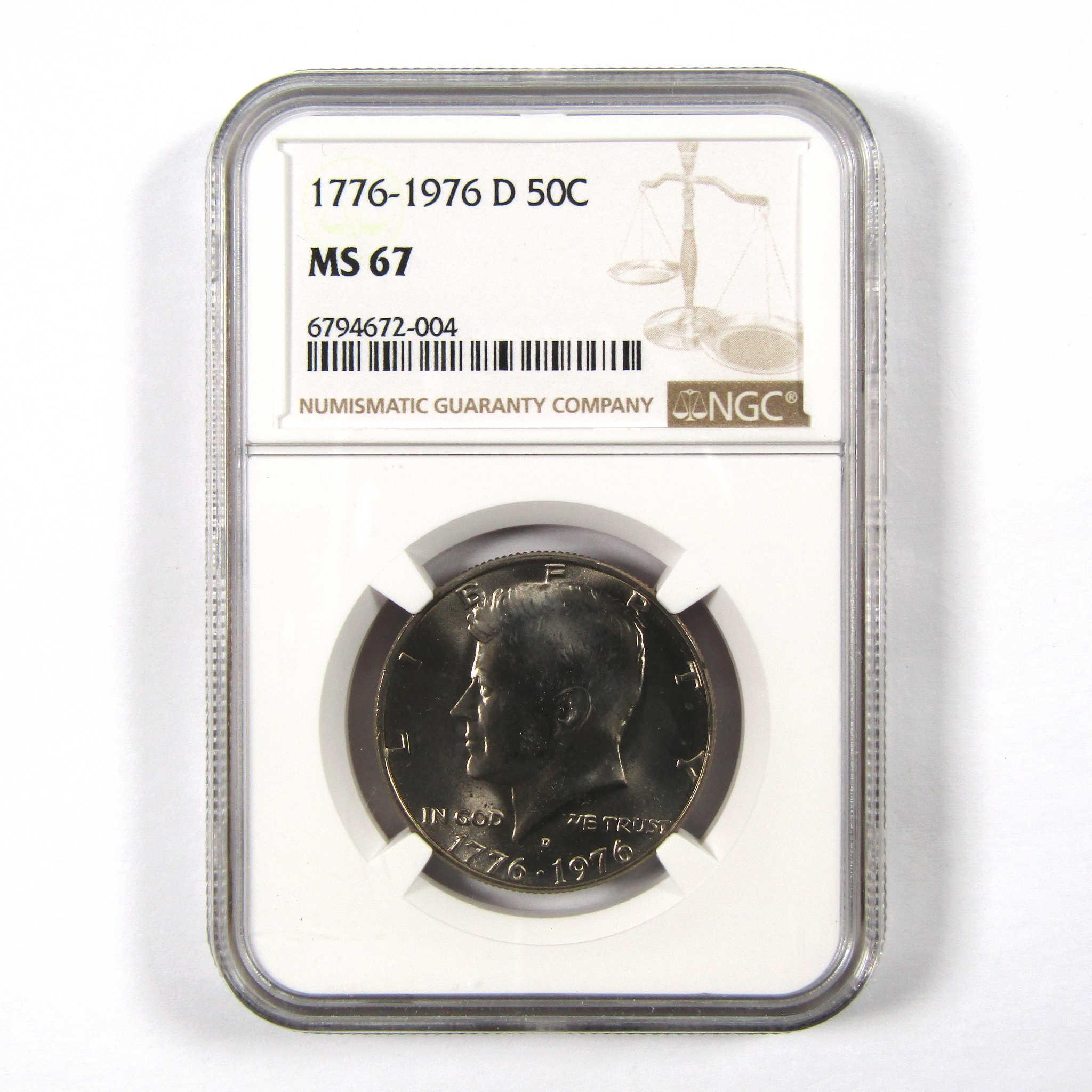 1976 D Kennedy Bicentennial MS 67 NGC Clad 50c Unc SKU:I9797