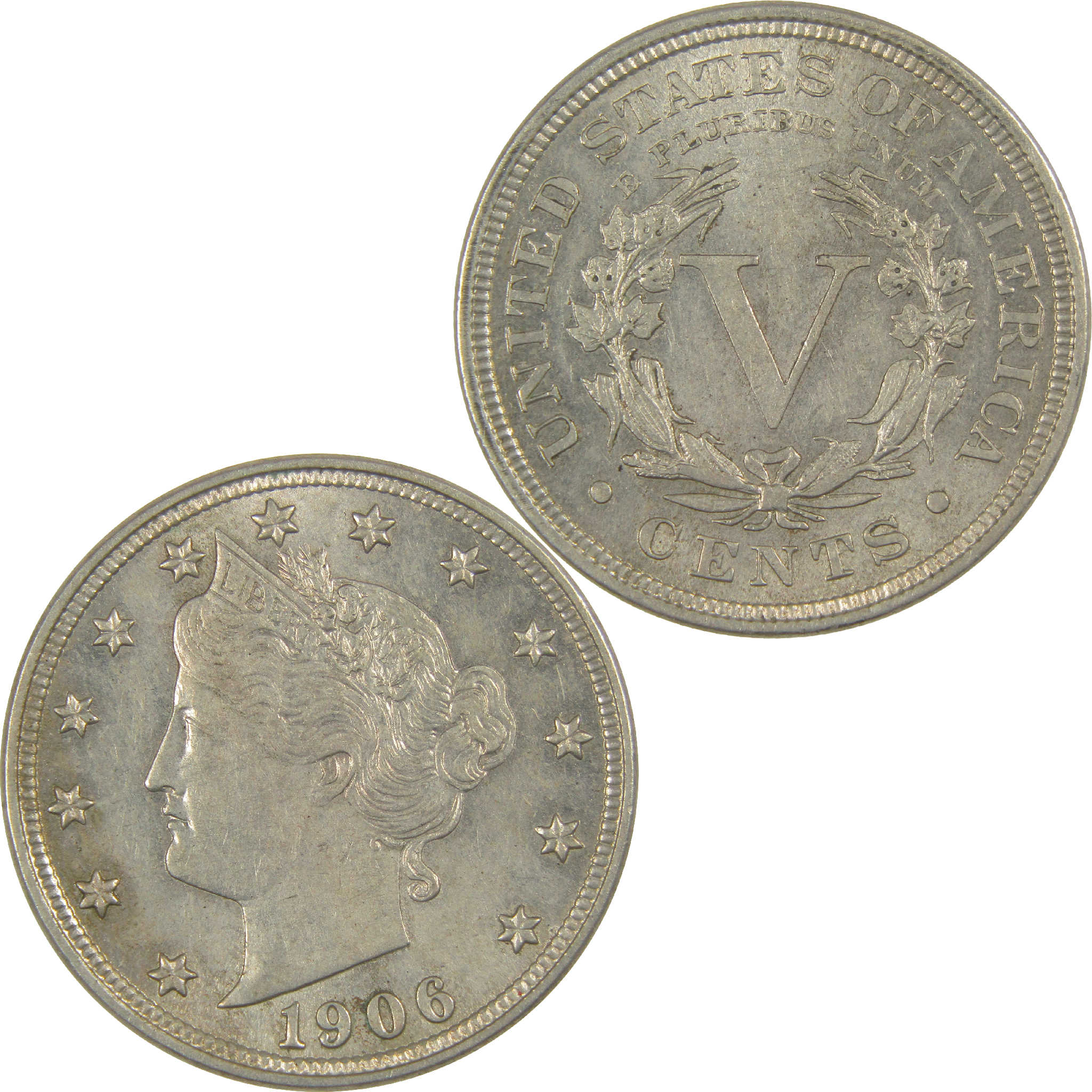 1906 Liberty Head V Nickel AU About Uncirculated 5c Coin