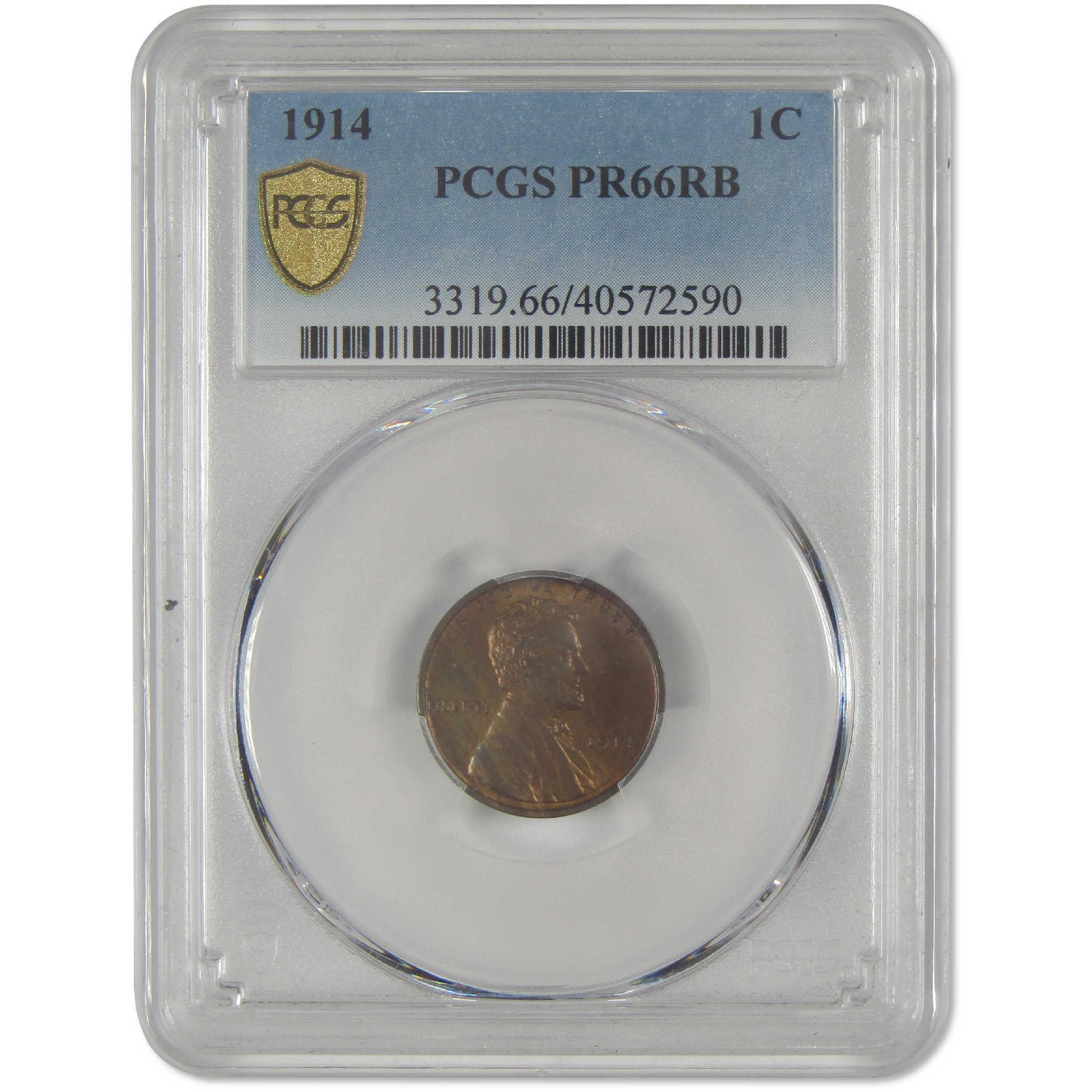 1914 Lincoln Wheat Cent PR 66 RB PCGS Penny Proof 1c Coin