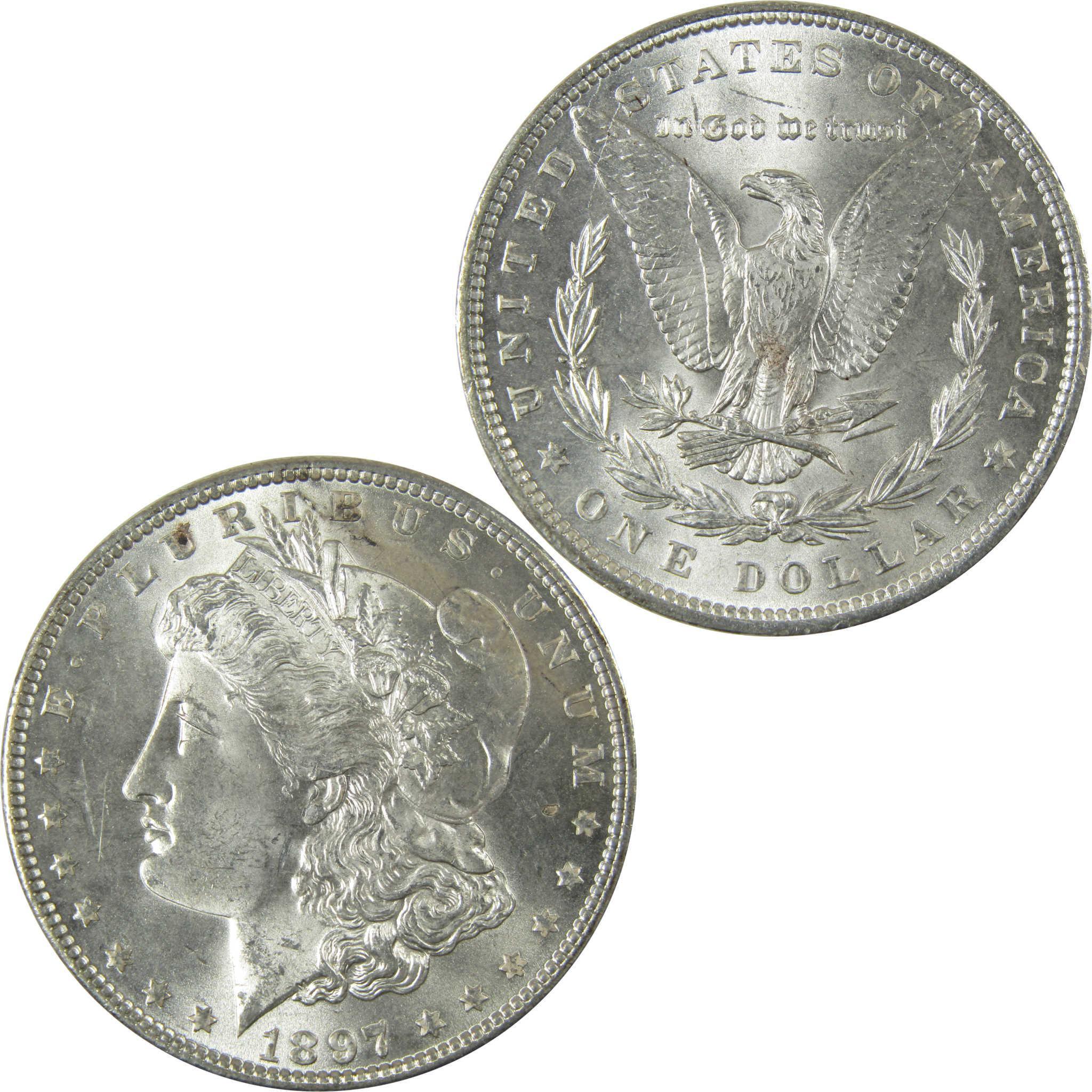 1897 Morgan Silver Dollar Uncirculated Mint State $1 Coin SKU:CP941 - Morgan coin - Morgan silver dollar - Morgan silver dollar for sale - Profile Coins & Collectibles