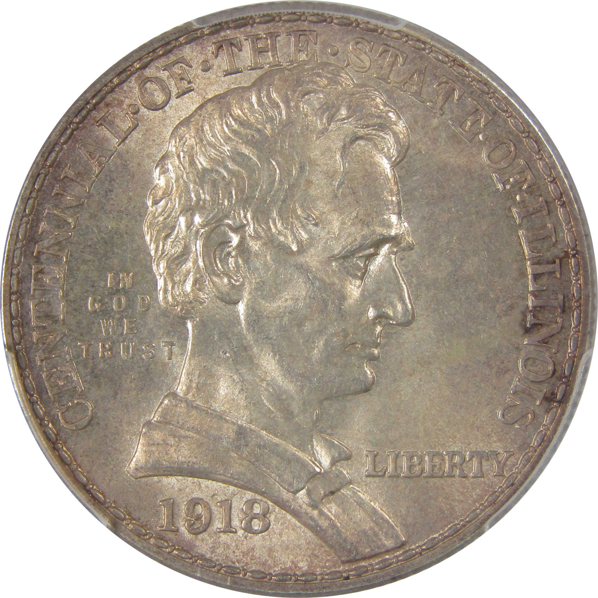 Lincoln Illinois Commemorative Half Dollar 1918 MS 64 PCGS SKU:I23674