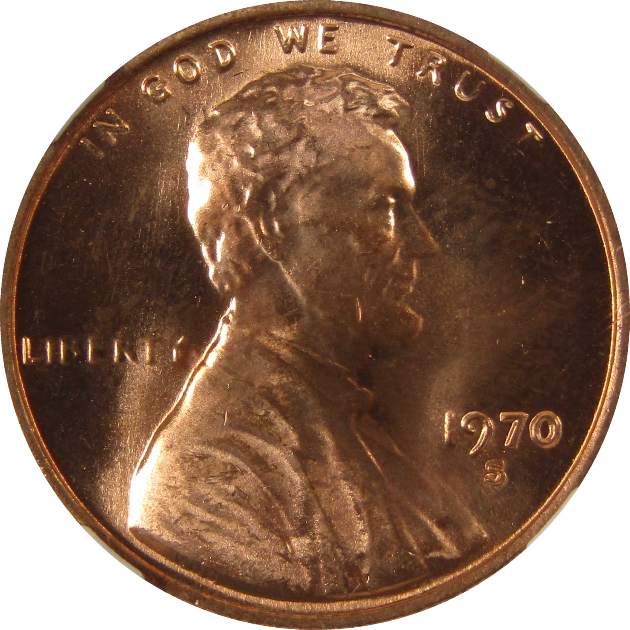 1970 S Small Date Lincoln Memorial Cent MS 65 RD NGC SKU:I28343