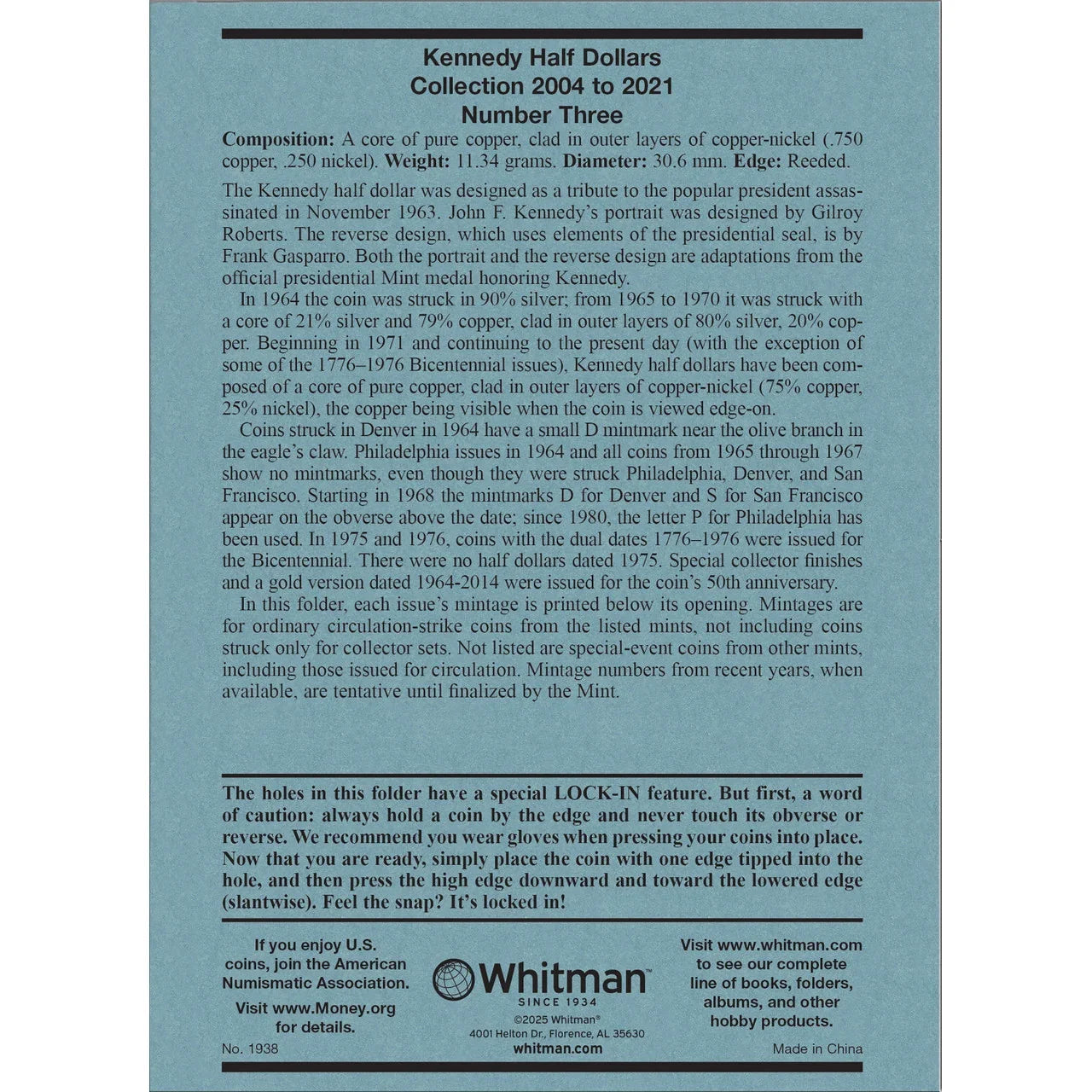 Whitman Kennedy Half Dollar Coin Folder Collection #3 2004-2021