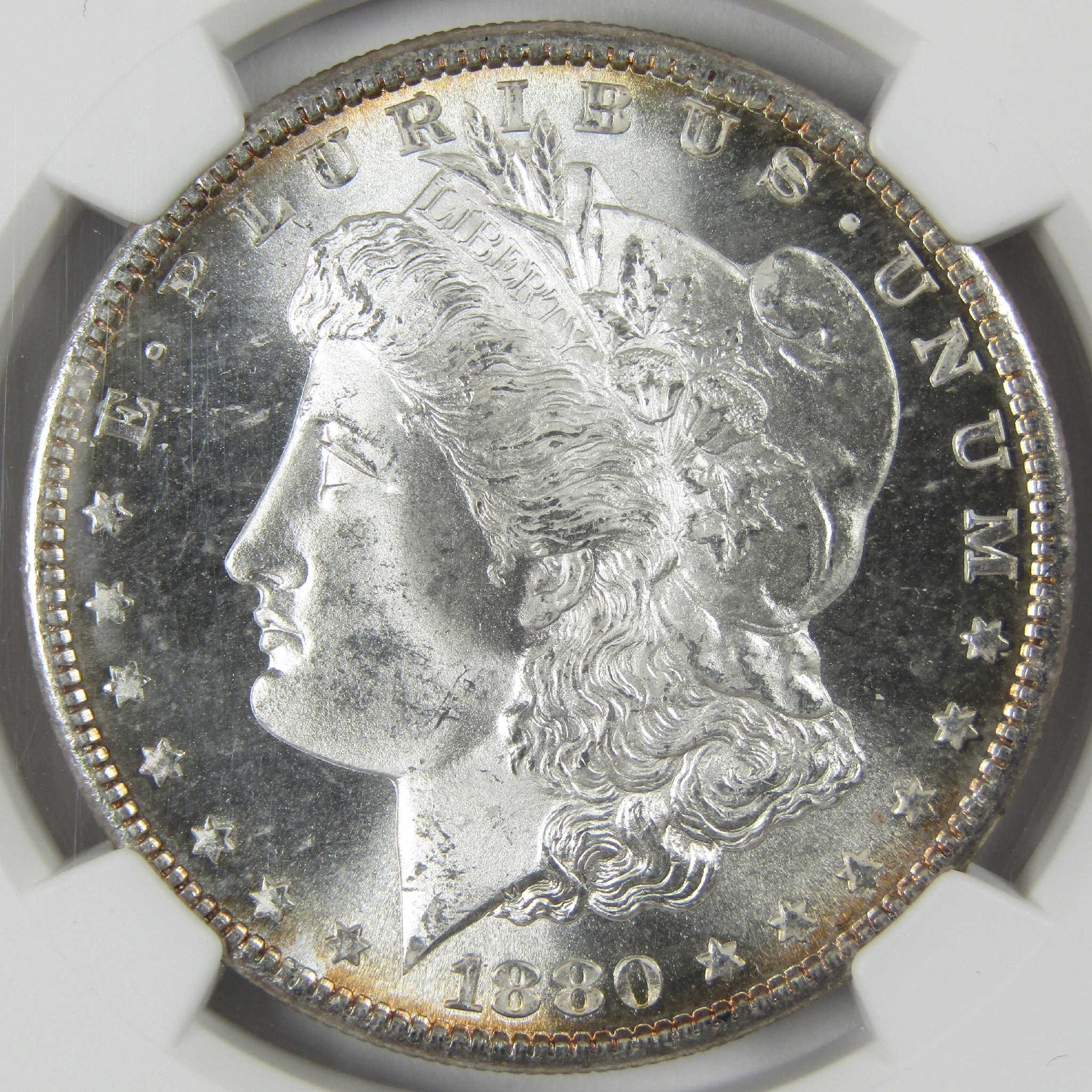 1880 S Morgan Silver Dollar MS 65 NGC Uncirculated $1 Coin Collectible - Morgan coin - Morgan silver dollar - Morgan silver dollar for sale - Profile Coins & Collectibles