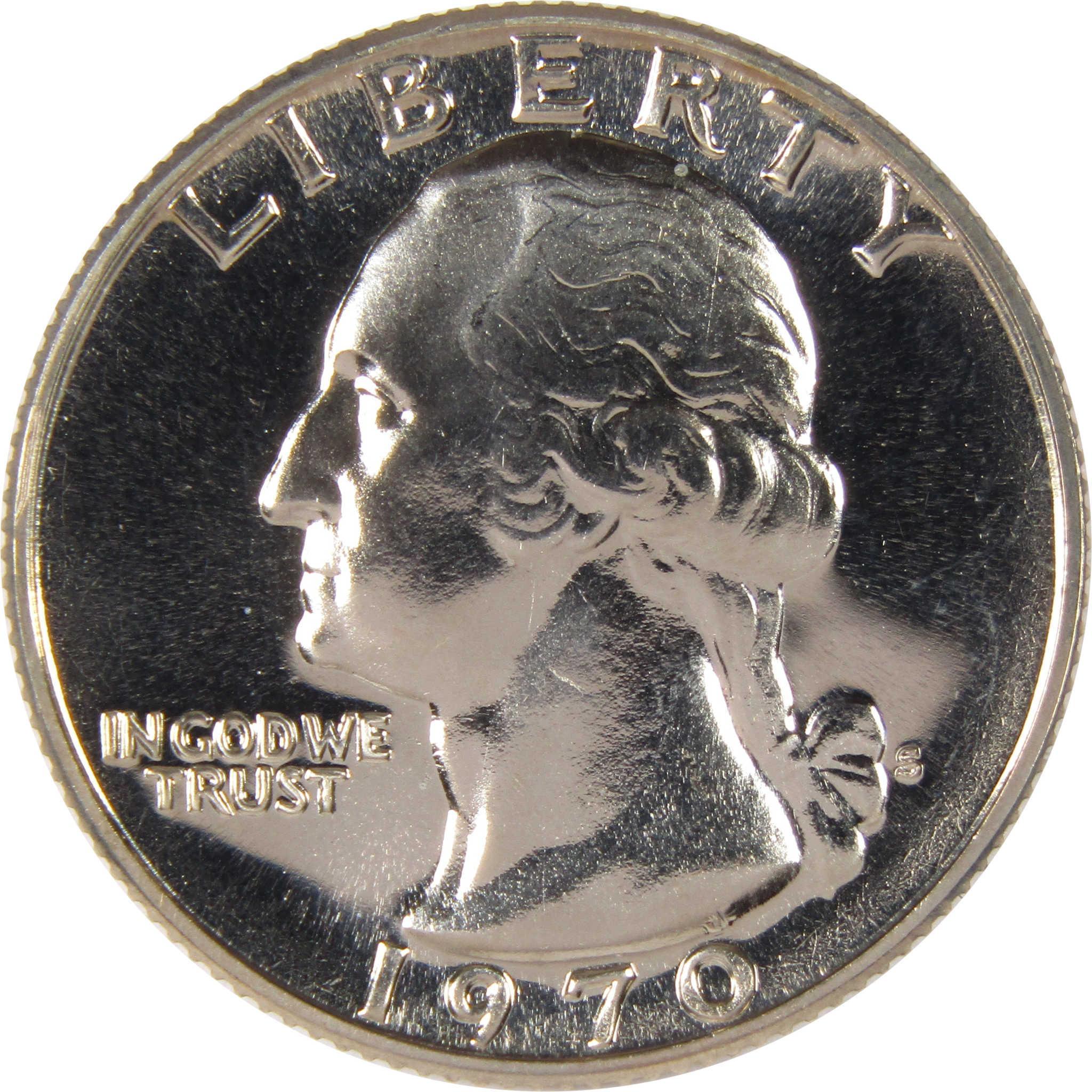 1970 US Washington quarter coin, collectible silver coin with Liberty text
