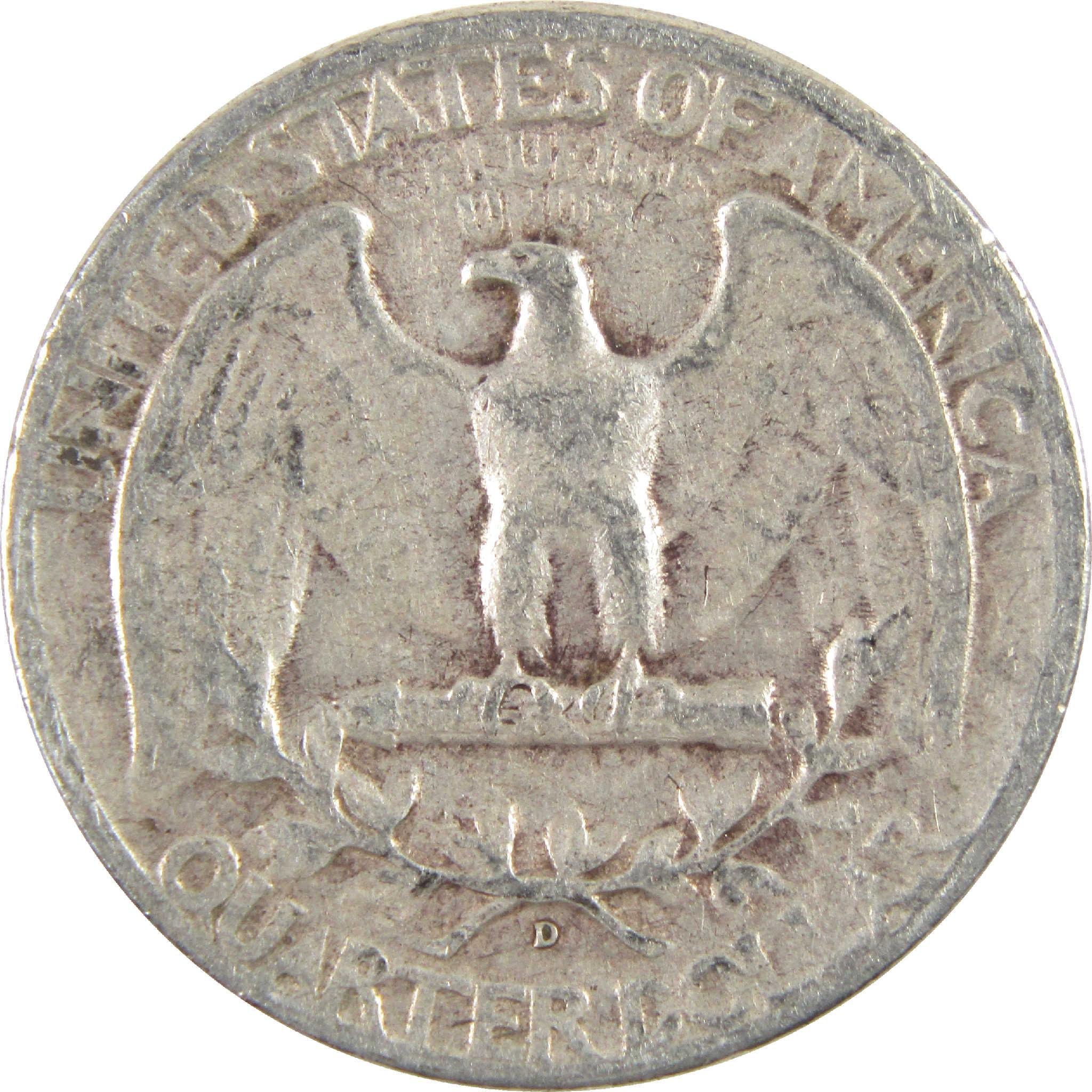 1946 D Washington Quarter Circulated Silver 25c Coin Collectible