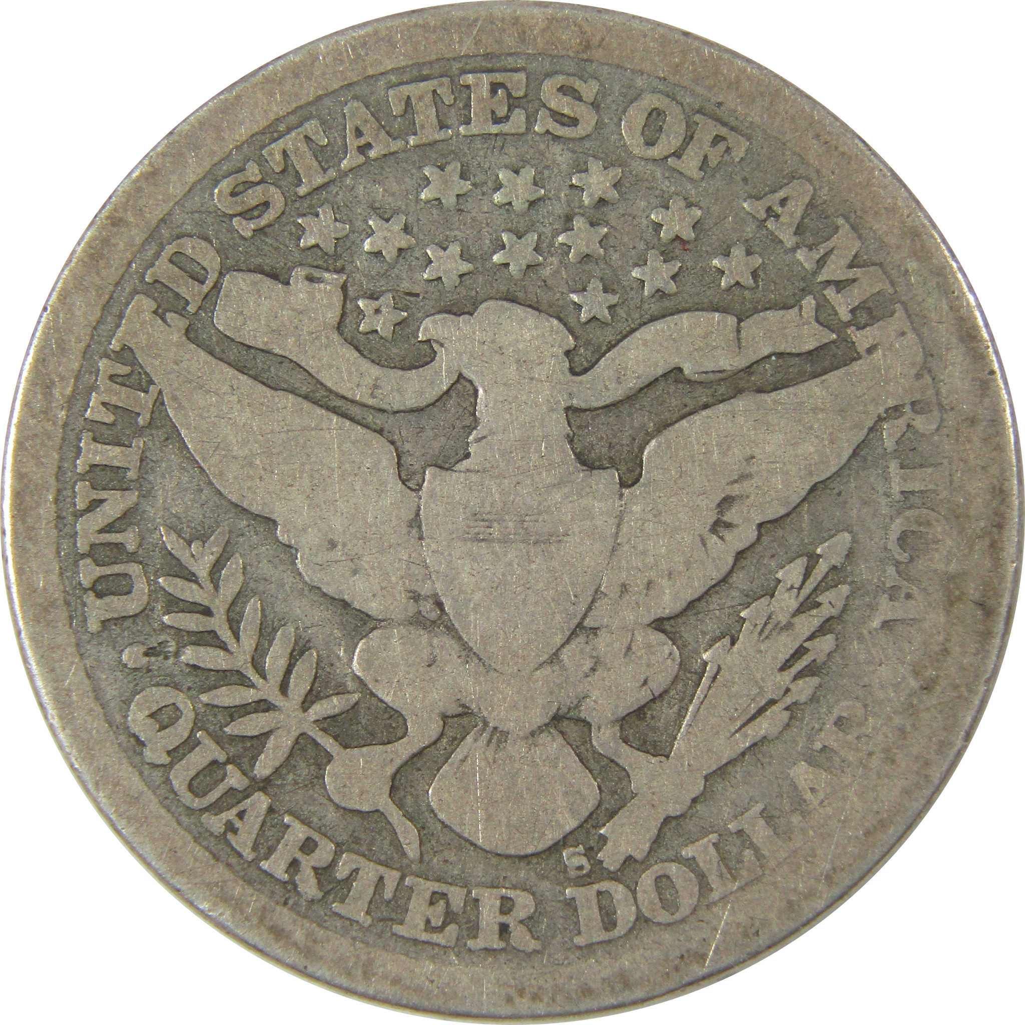 1897 S Barber Quarter AG About Good Silver 25c Coin SKU:I19768