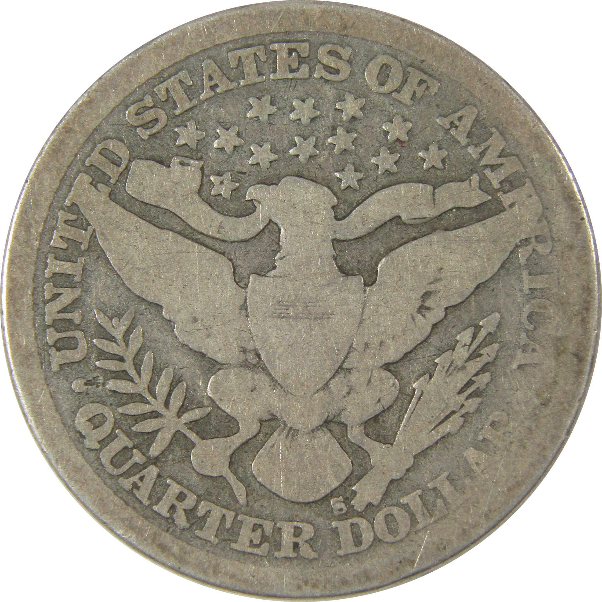 1897 S Barber Quarter AG About Good Silver 25c Coin SKU:I19768