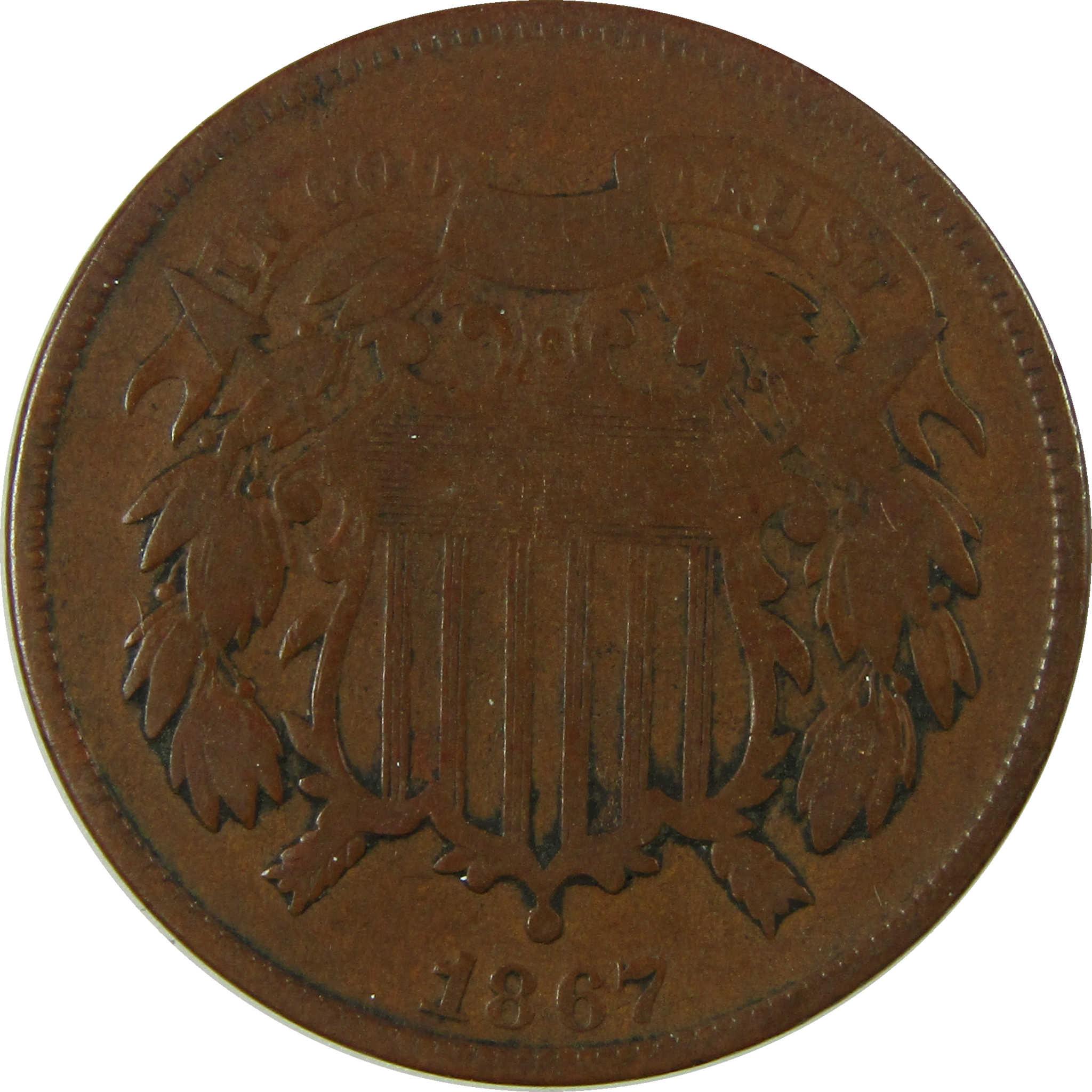 1867 Two Cent Piece VG Very Good Details 2c Coin SKU:I27864