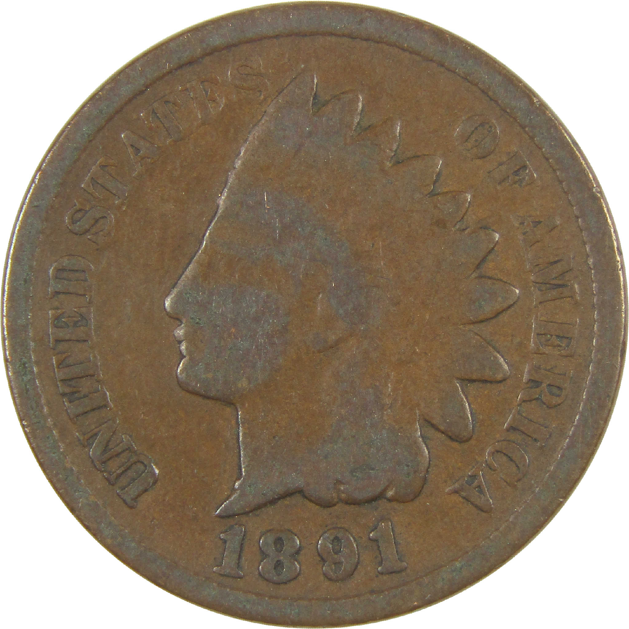 1891 Indian Head Cent G Good Penny 1c Coin