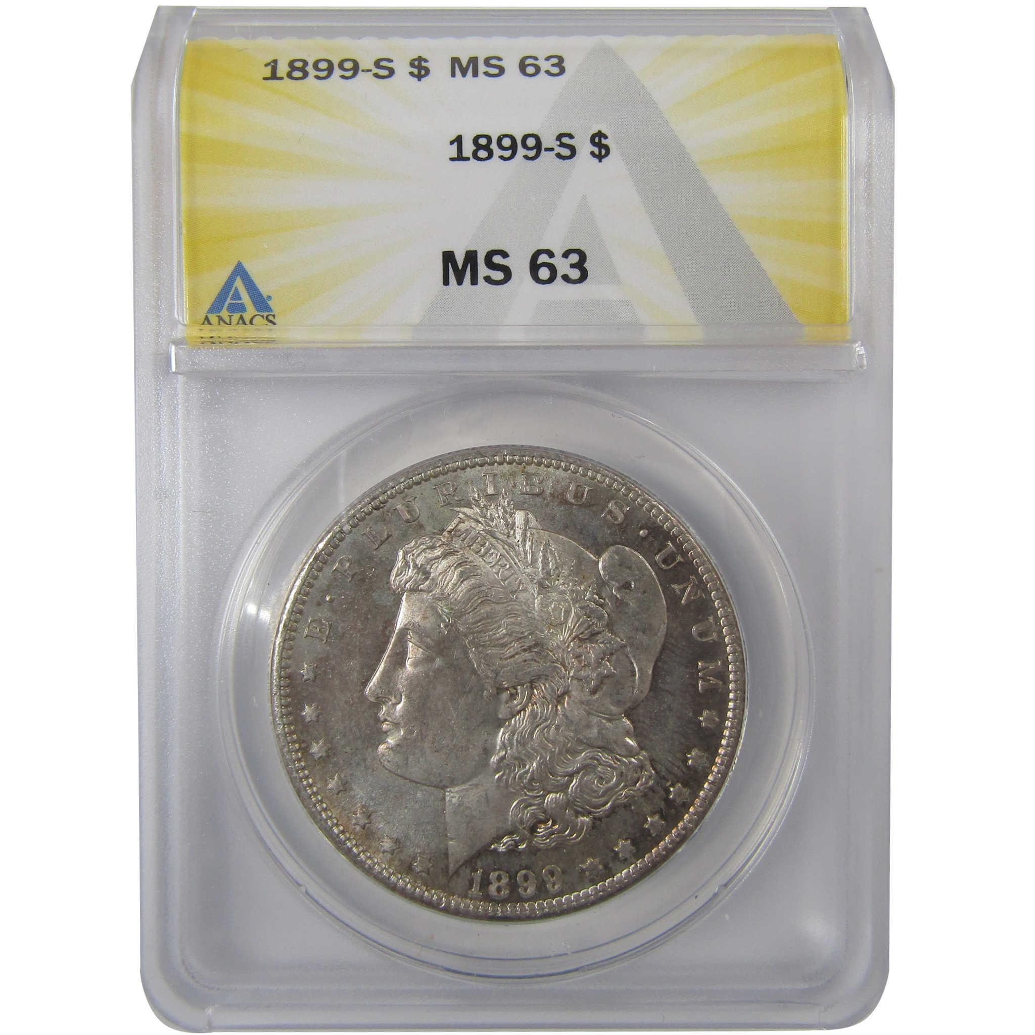 1899 S Morgan Silver Dollar MS 63 ANACS Uncirculated SKU:I24994 - Morgan coin - Morgan silver dollar - Morgan silver dollar for sale - Profile Coins & Collectibles