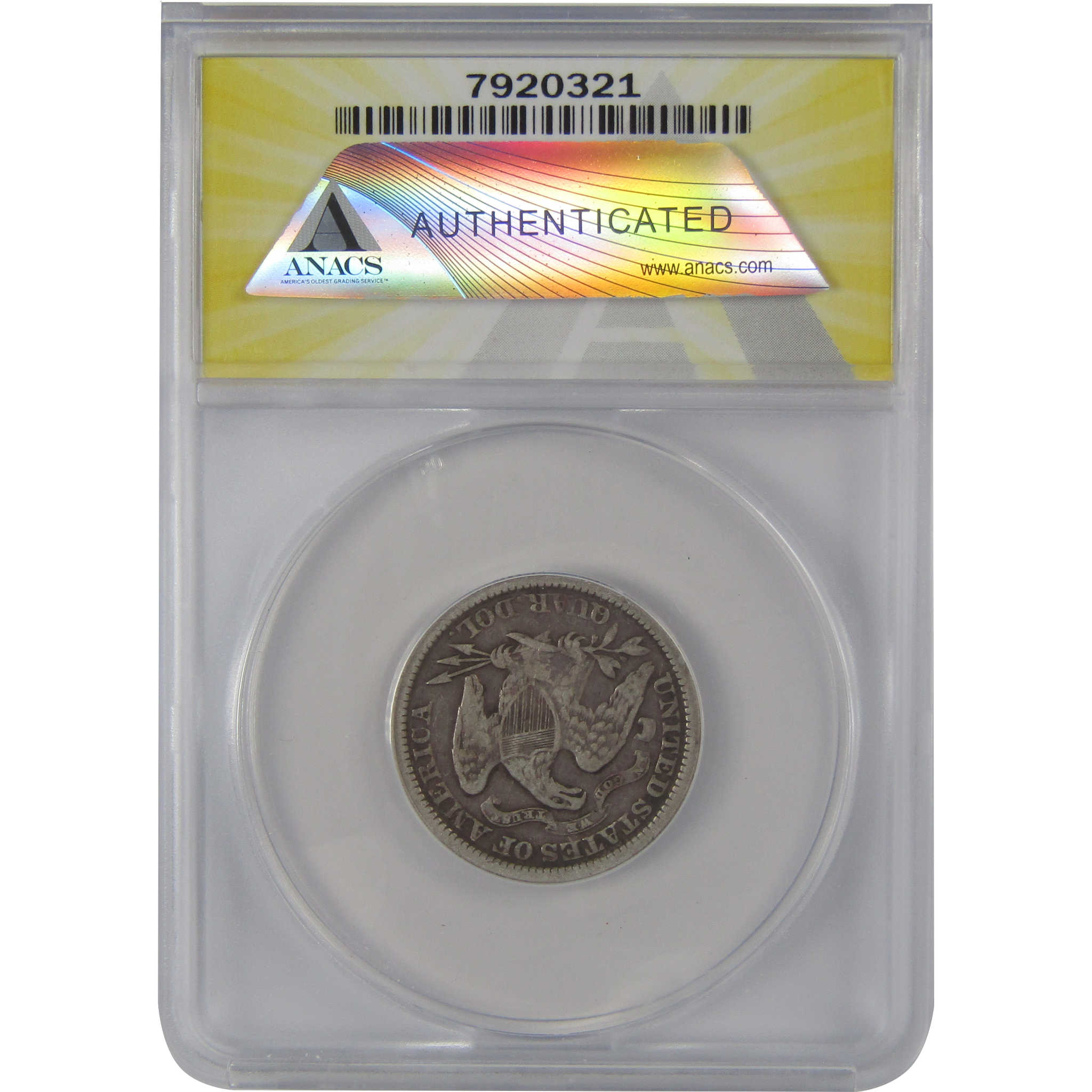 1875 Seated Liberty Quarter F 12 ANACS Silver 25c Coin SKU:CP143