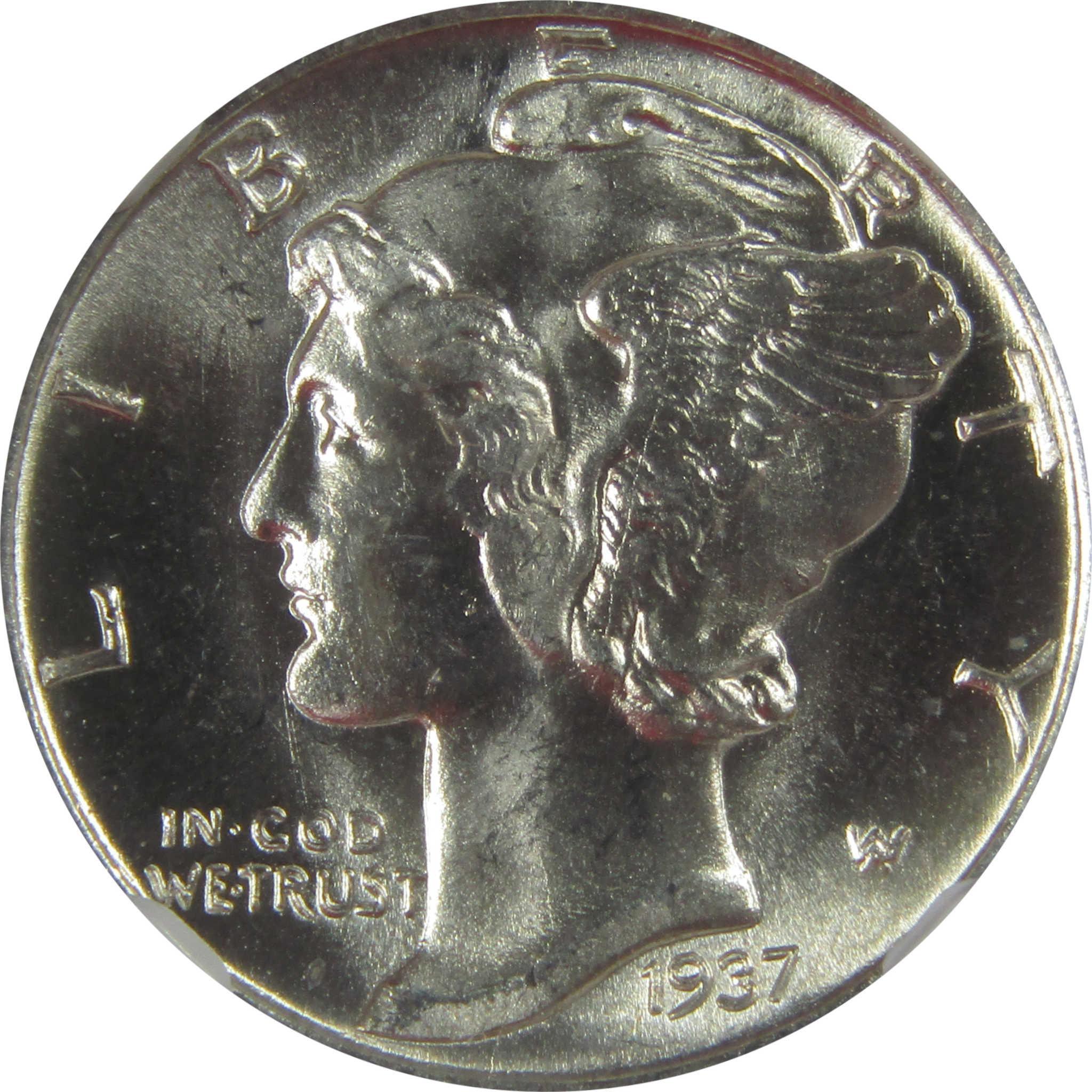 1937 S Mercury Dime MS 66 FB NGC Silver Uncirculated SKU:I23202