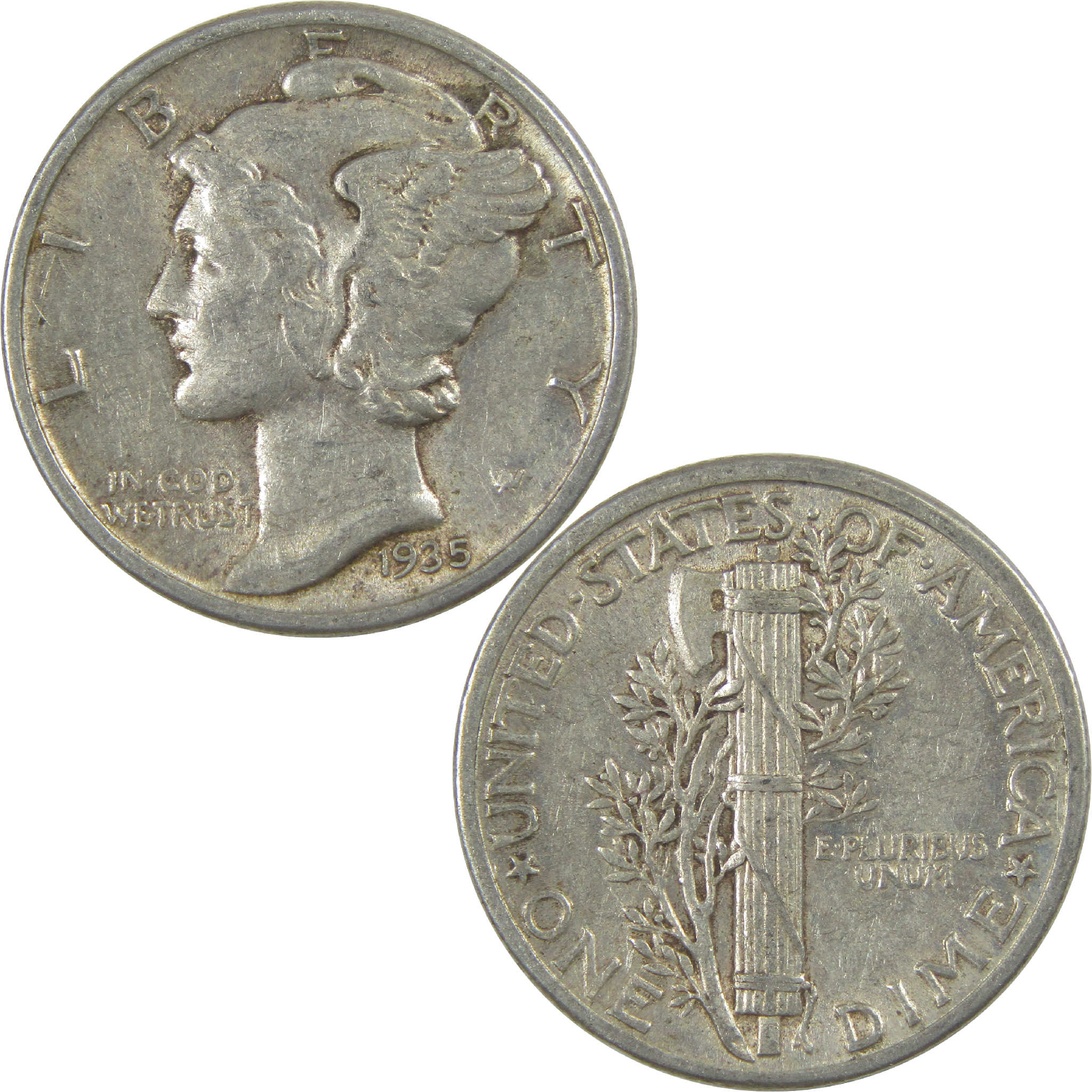 1935 Mercury Dime XF EF Extremely Fine Silver 10c Coin