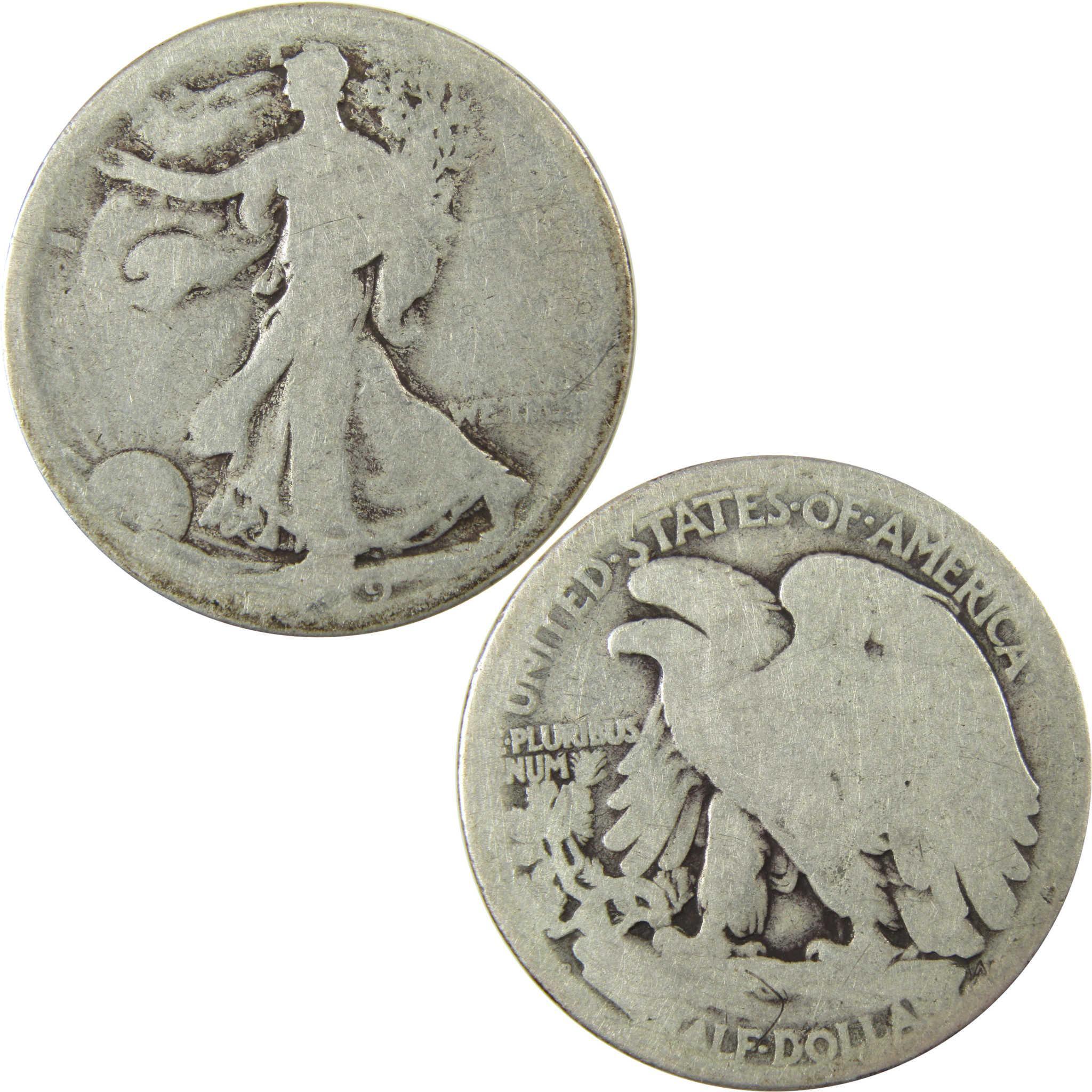 1919 D Liberty Walking Silver Half Dollar AG About Good SKU:CP1449
