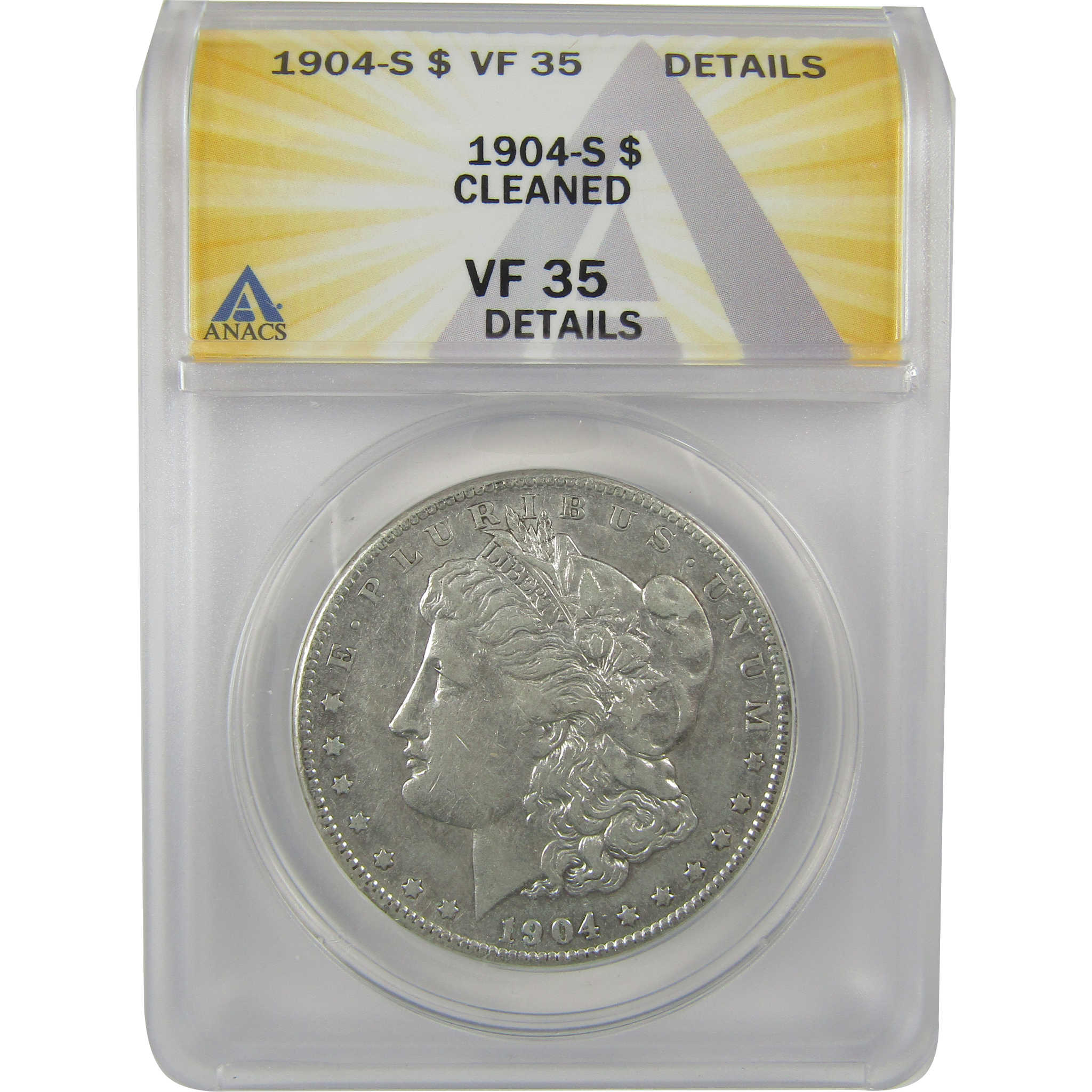 1904 S Morgan Dollar VF 35 Details ANACS Silver $1 Coin SKU:I21175 - Morgan coin - Morgan silver dollar - Morgan silver dollar for sale - Profile Coins & Collectibles