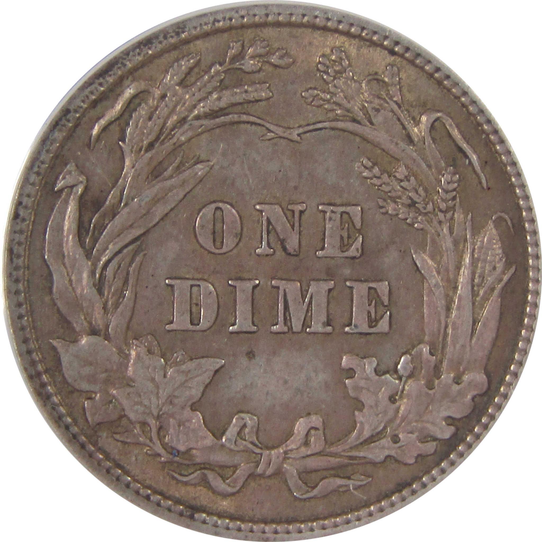 1914 Barber Dime AU 58 ANACS Silver 10c Coin SKU:I17878