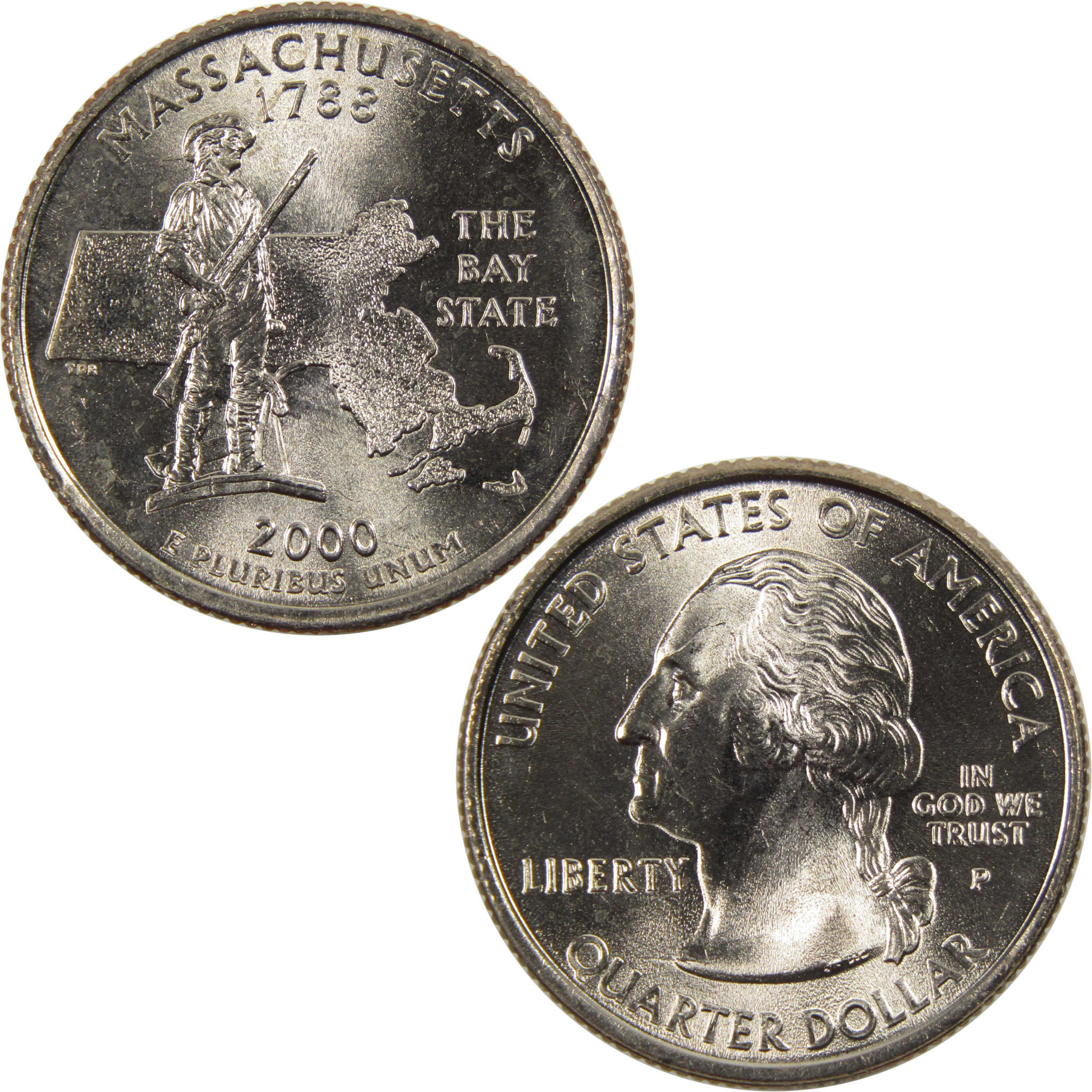 2000 P Massachusetts State Quarter BU Uncirculated Clad 25c Coin