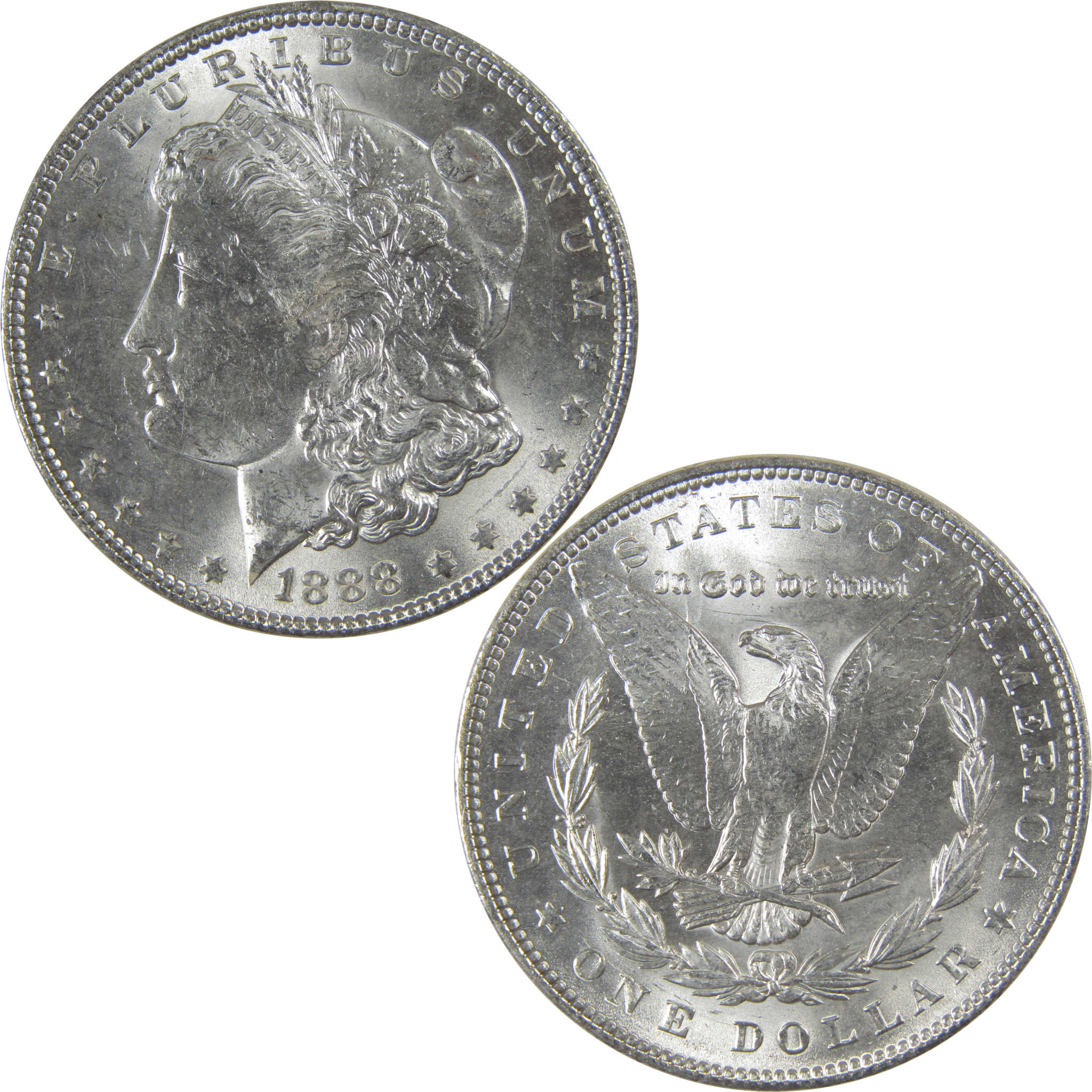 1888 Morgan Dollar Uncirculated Mint State Silver $1 Coin SKU:I23728 - Morgan coin - Morgan silver dollar - Morgan silver dollar for sale - Profile Coins & Collectibles