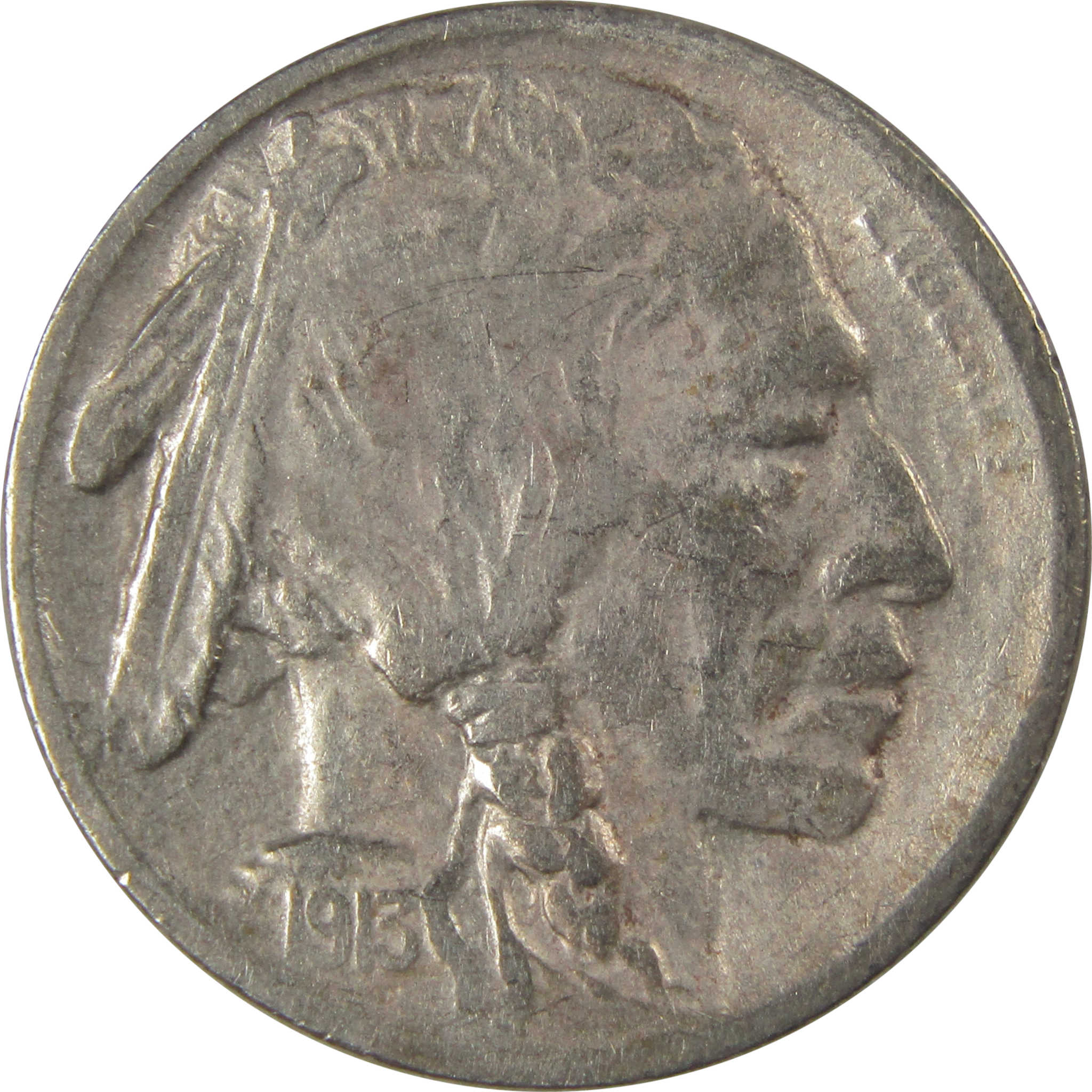 1913 S Type 1 Indian Head Buffalo Nickel F Fine Details SKU:I22919